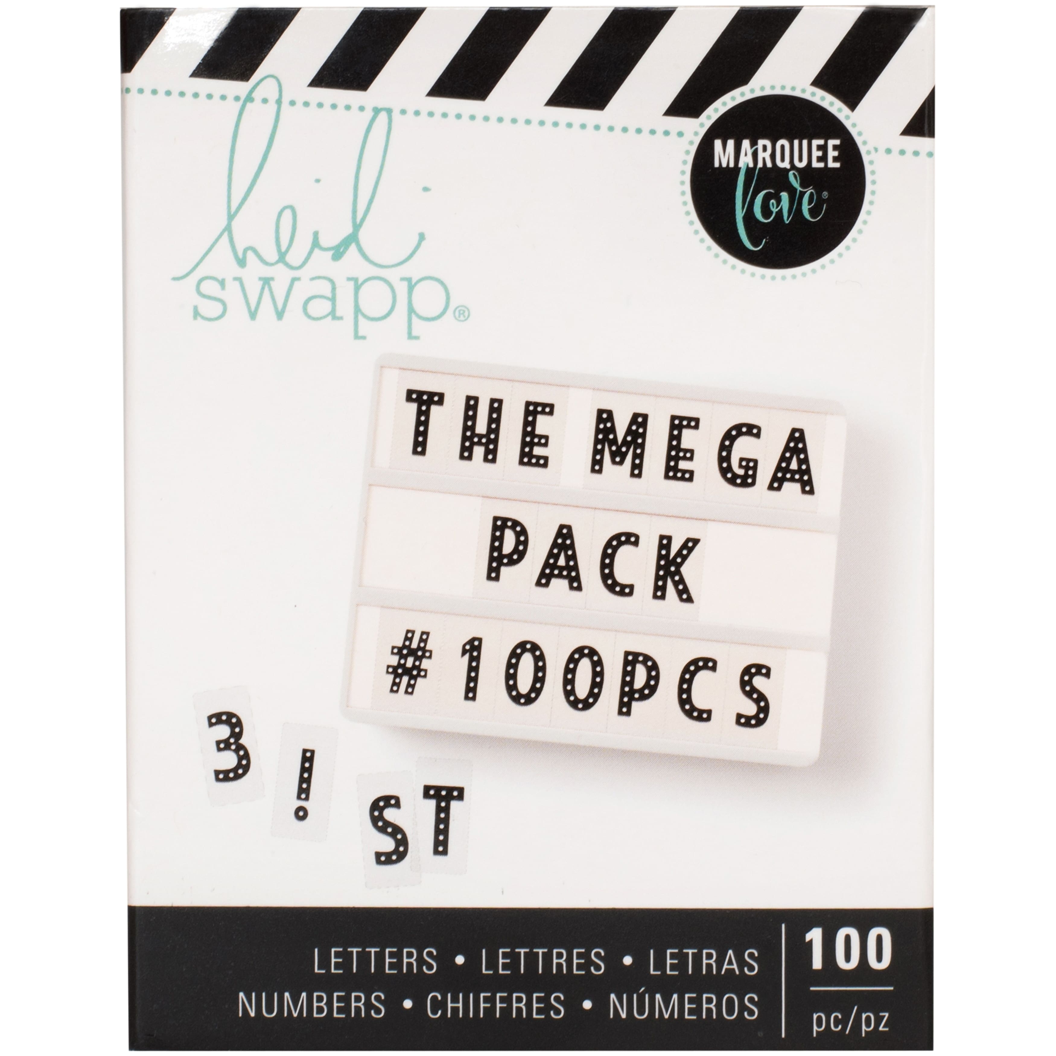 Heidi Swapp&#xAE; Lightbox International Black Marquee Mega Pack Inserts, 100ct.