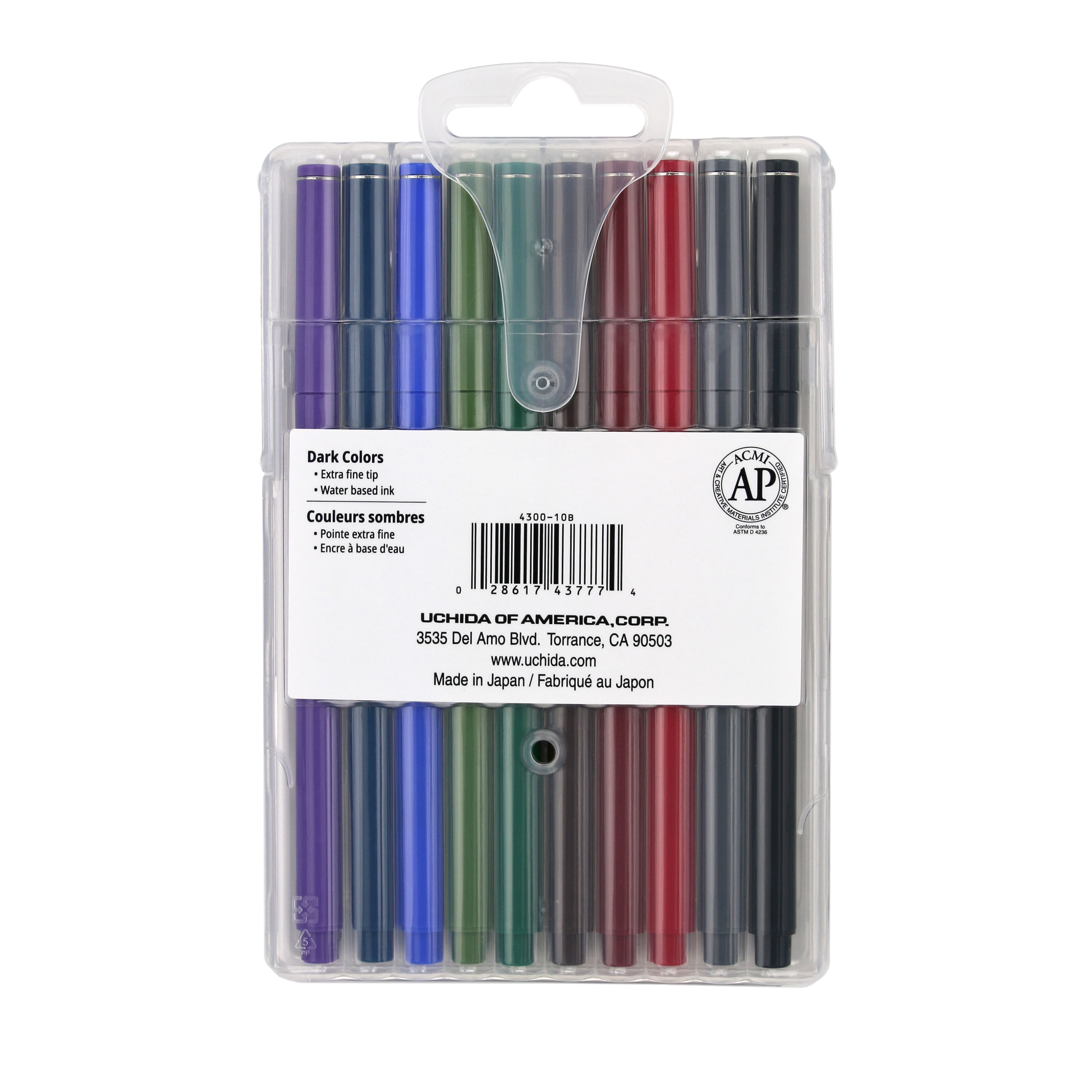 Marvy&#xAE; Uchida LePen&#xAE; Extra Fine 10 Color Dark Pen Set