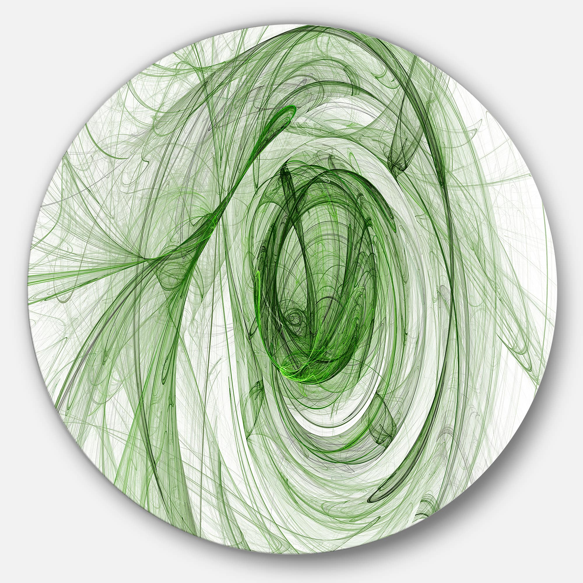 Designart - Ball of Yarn Green Spiral&#x27; Abstract Circle Metal Wall Art