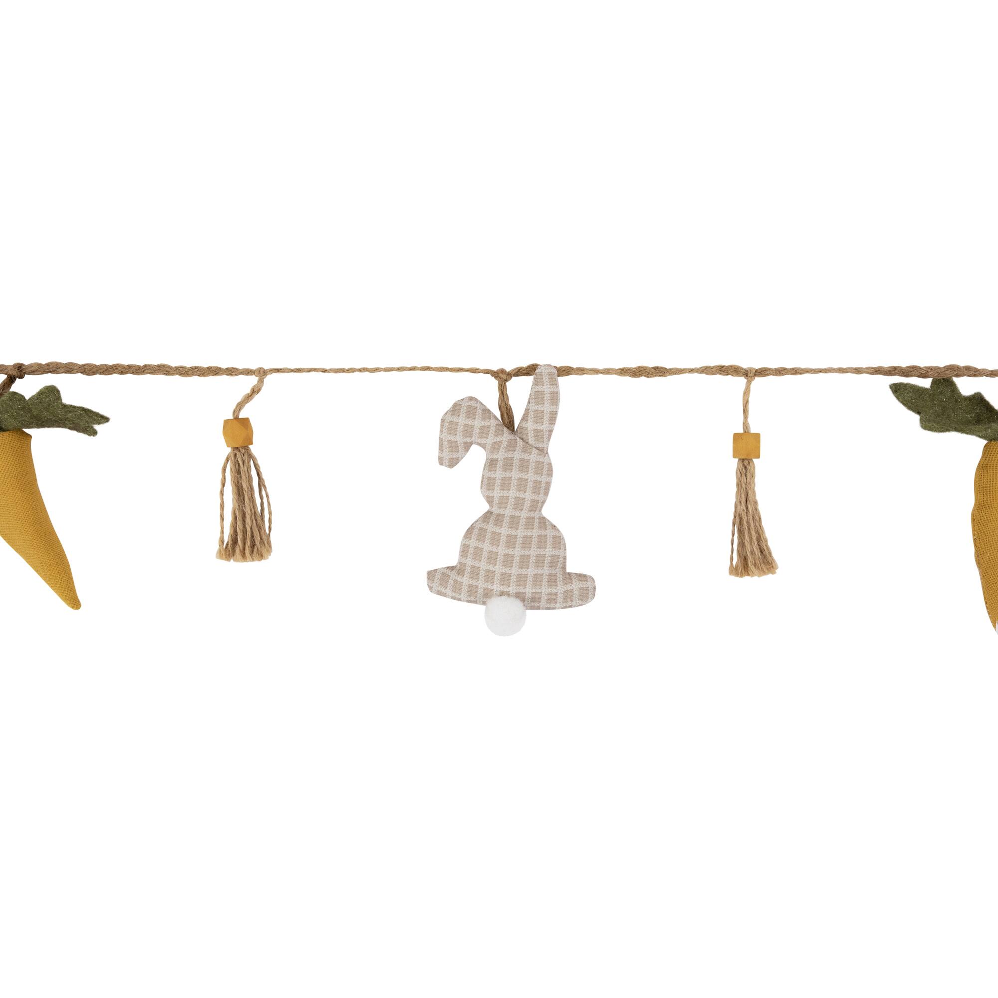 3.5ft. Plush Easter Rabbit &#x26; Carrot Twine Garland 