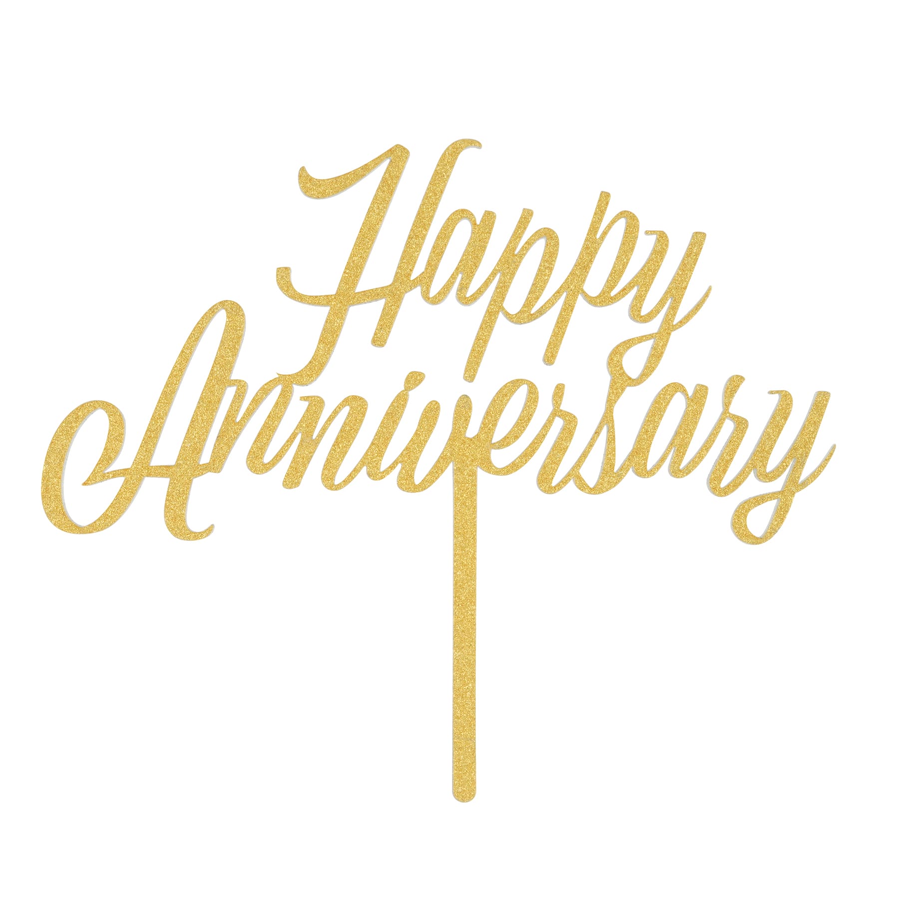 Gold Glitter Happy Anniversary Cake Topper by Celebrate It™