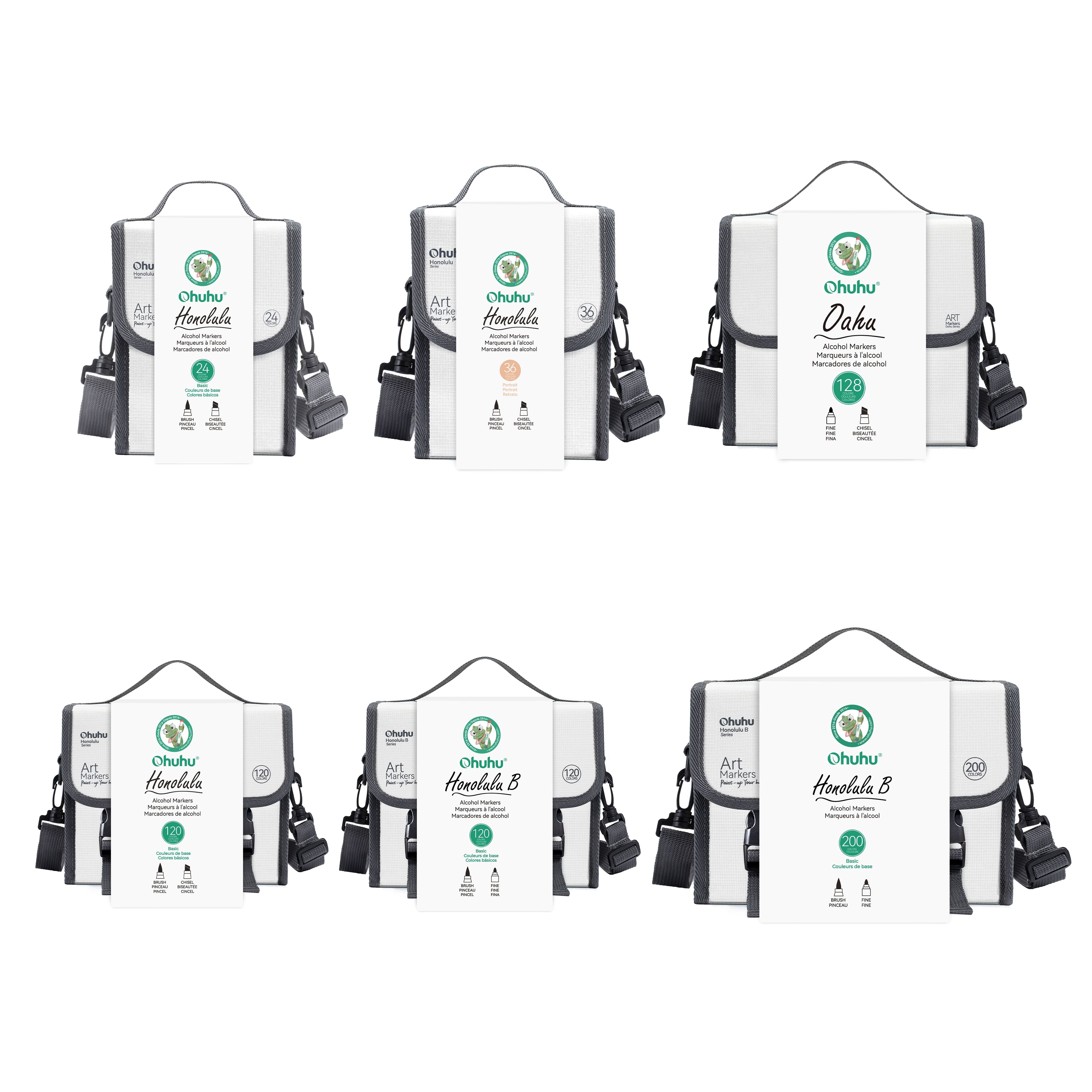 Ohuhu® Honolulu Series B 200 Color Basic Alcohol Markers