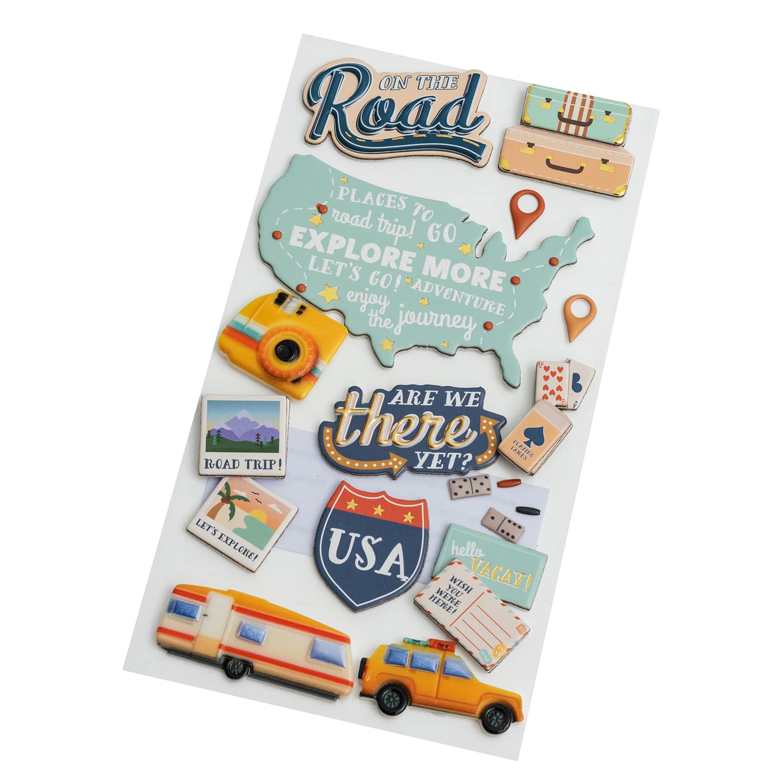 12 Pack: On the Road Dimensional Stickers by Recollections™