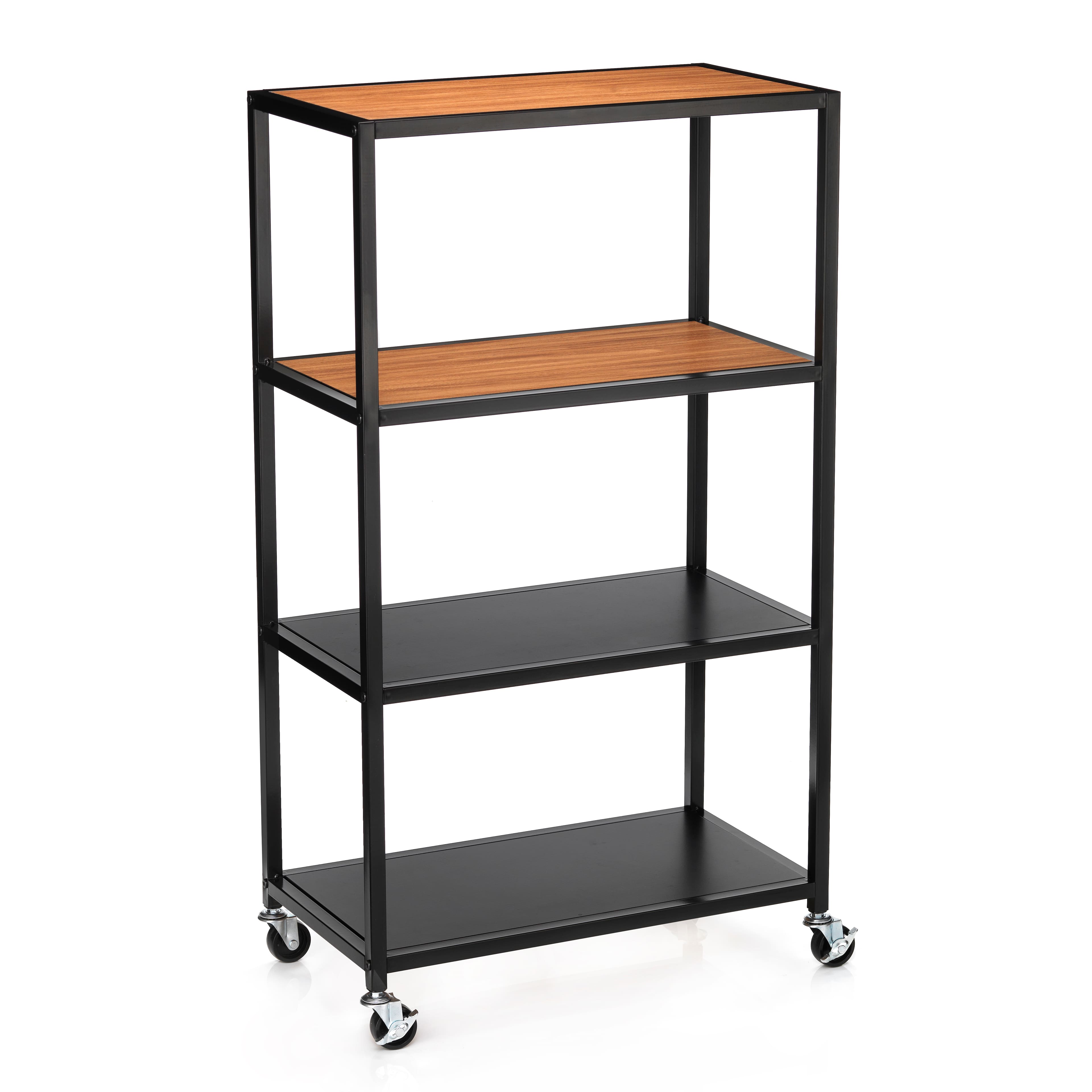 Black Heights 4-Tier Rolling Cart by Simply Tidy®