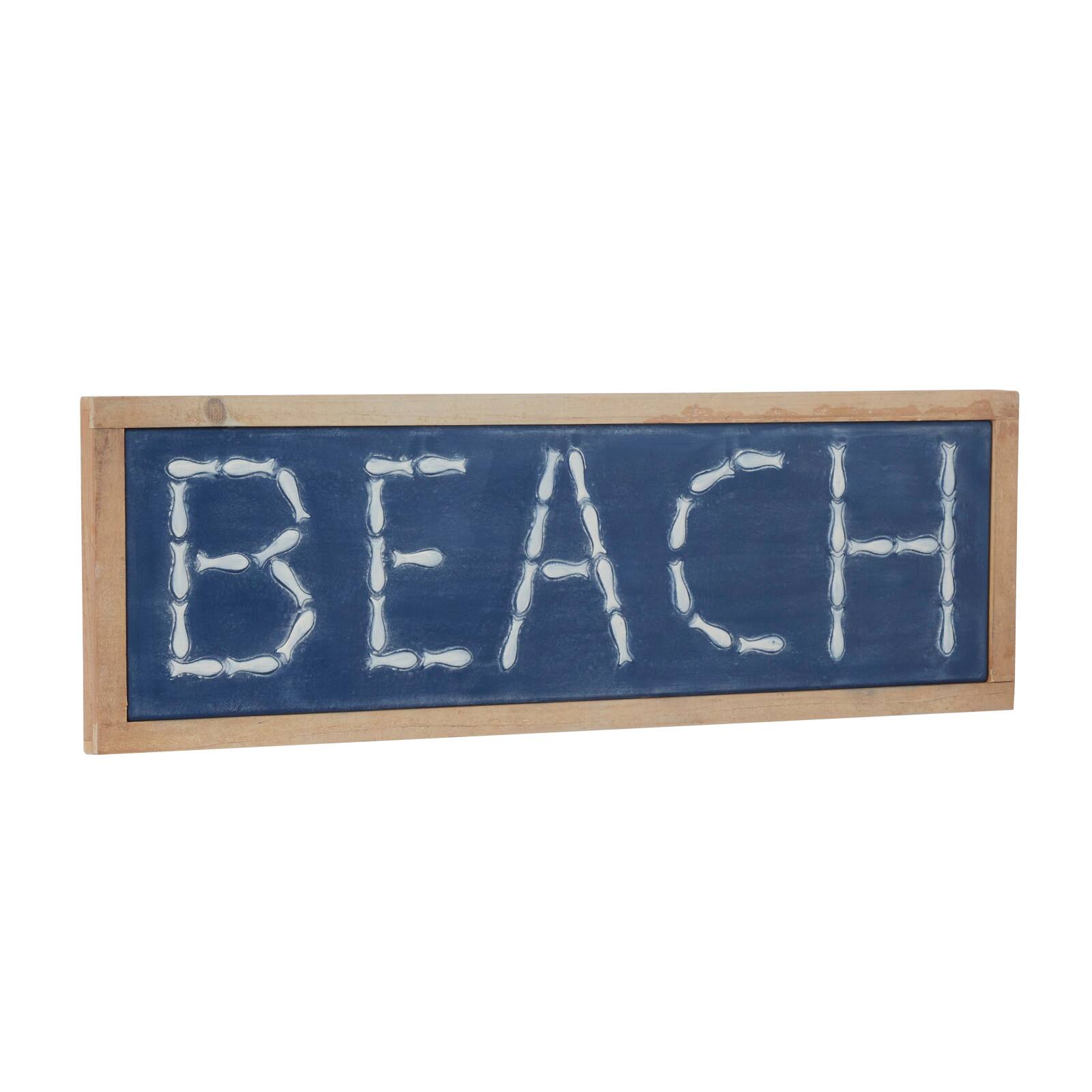 White Metal Coastal Wall Decor, 12&#x22; x 34&#x22; x 1&#x22;