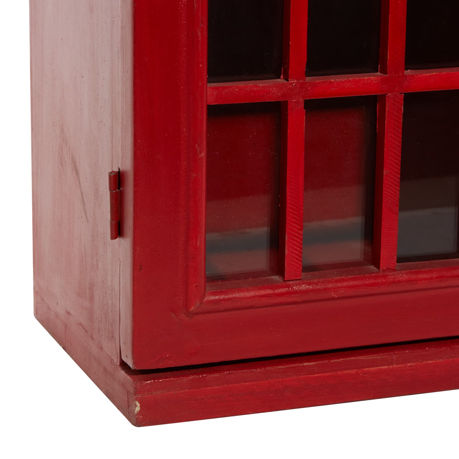 30&#x22; Red Wooden Telephone Booth CD Holder