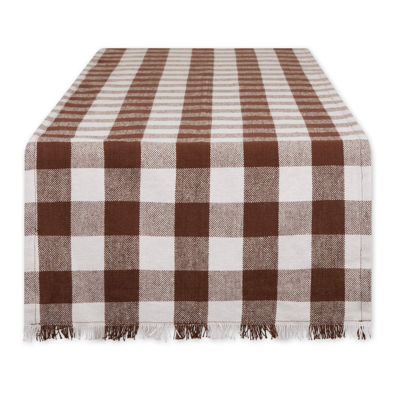 DII® 108" Heavyweight Check Fringed Table Runner