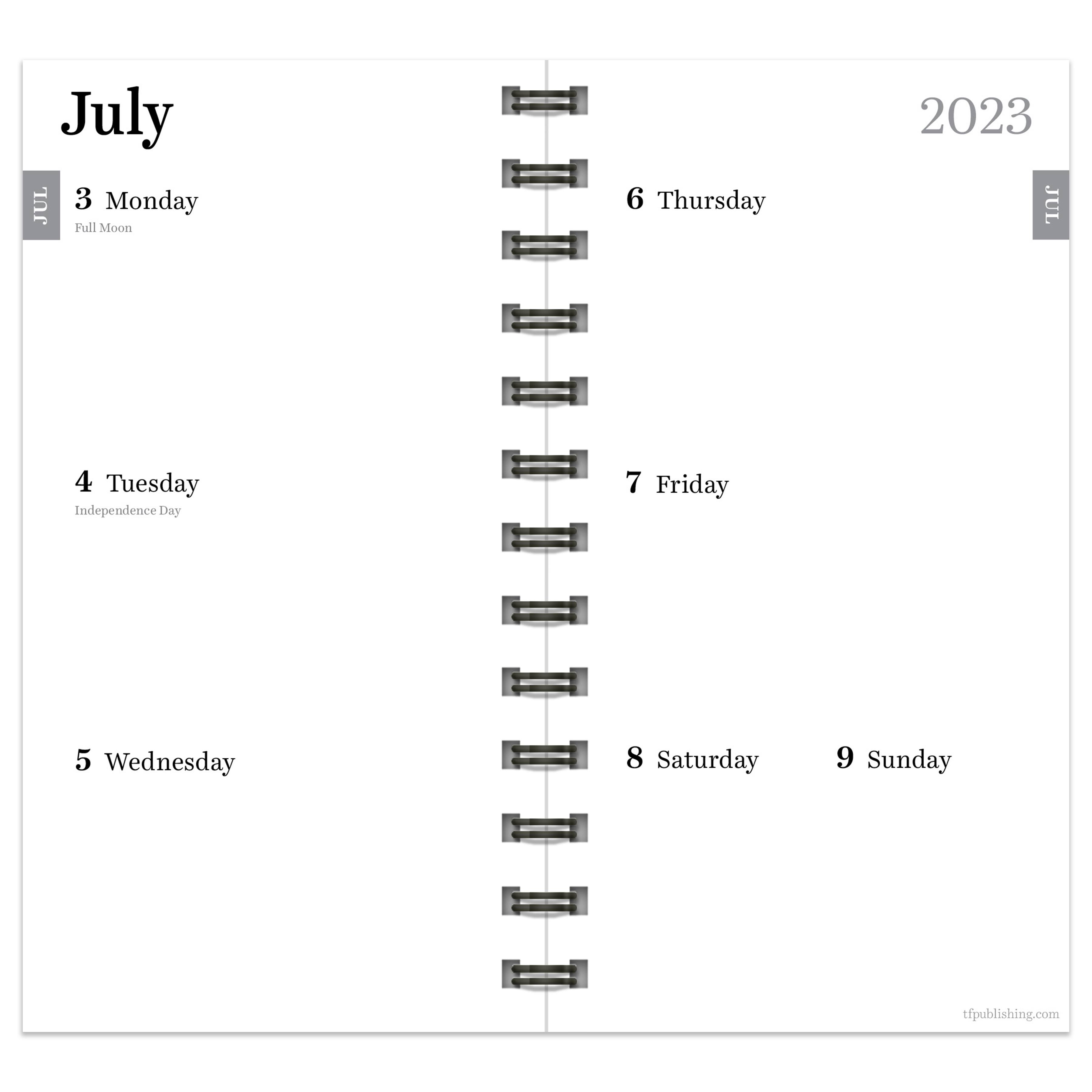 TF Publishing 2023 -2024 Black Night Small Weekly Monthly Planner