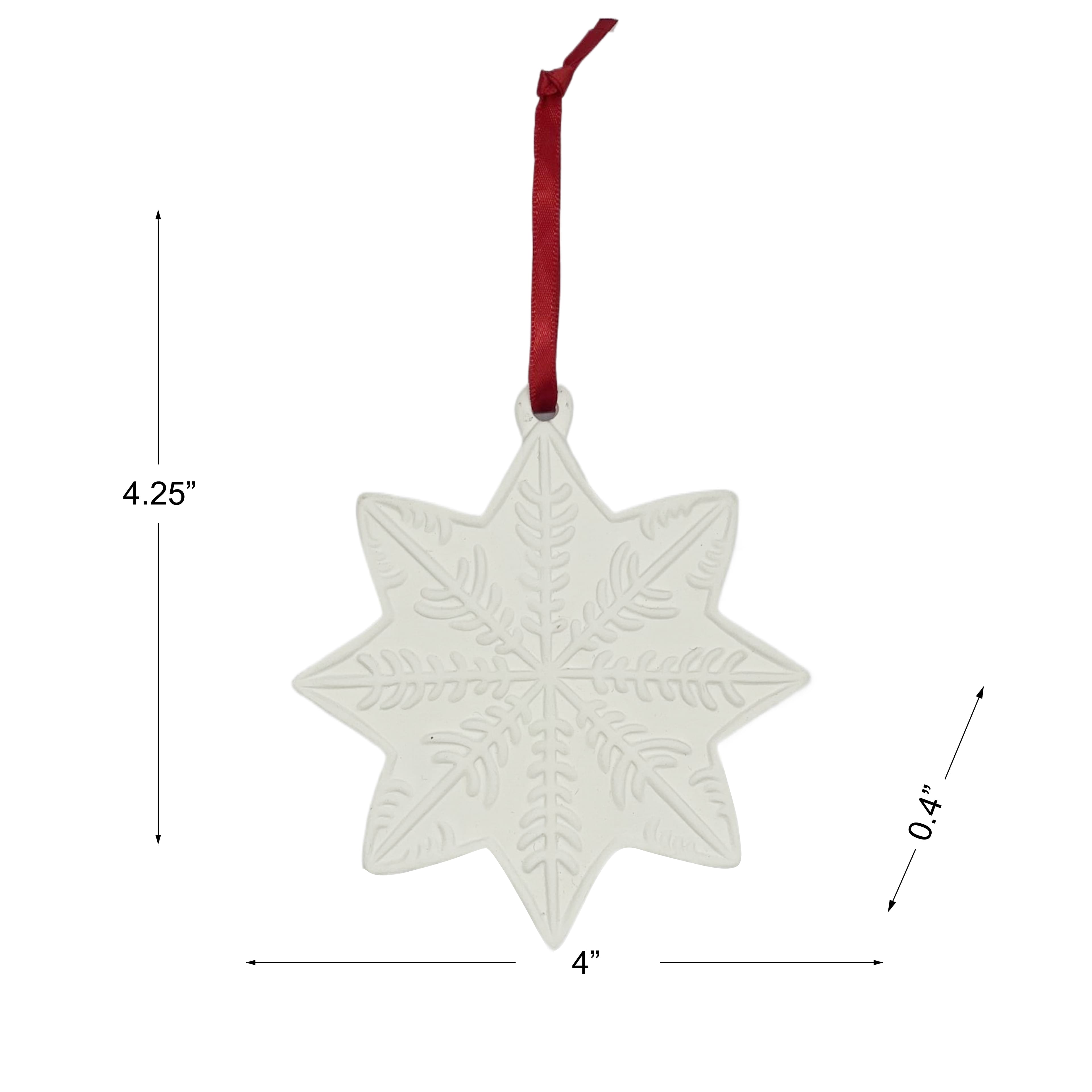 4.25&#x22; DIY Ceramic Snowflake Ornament by Make Market&#xAE;