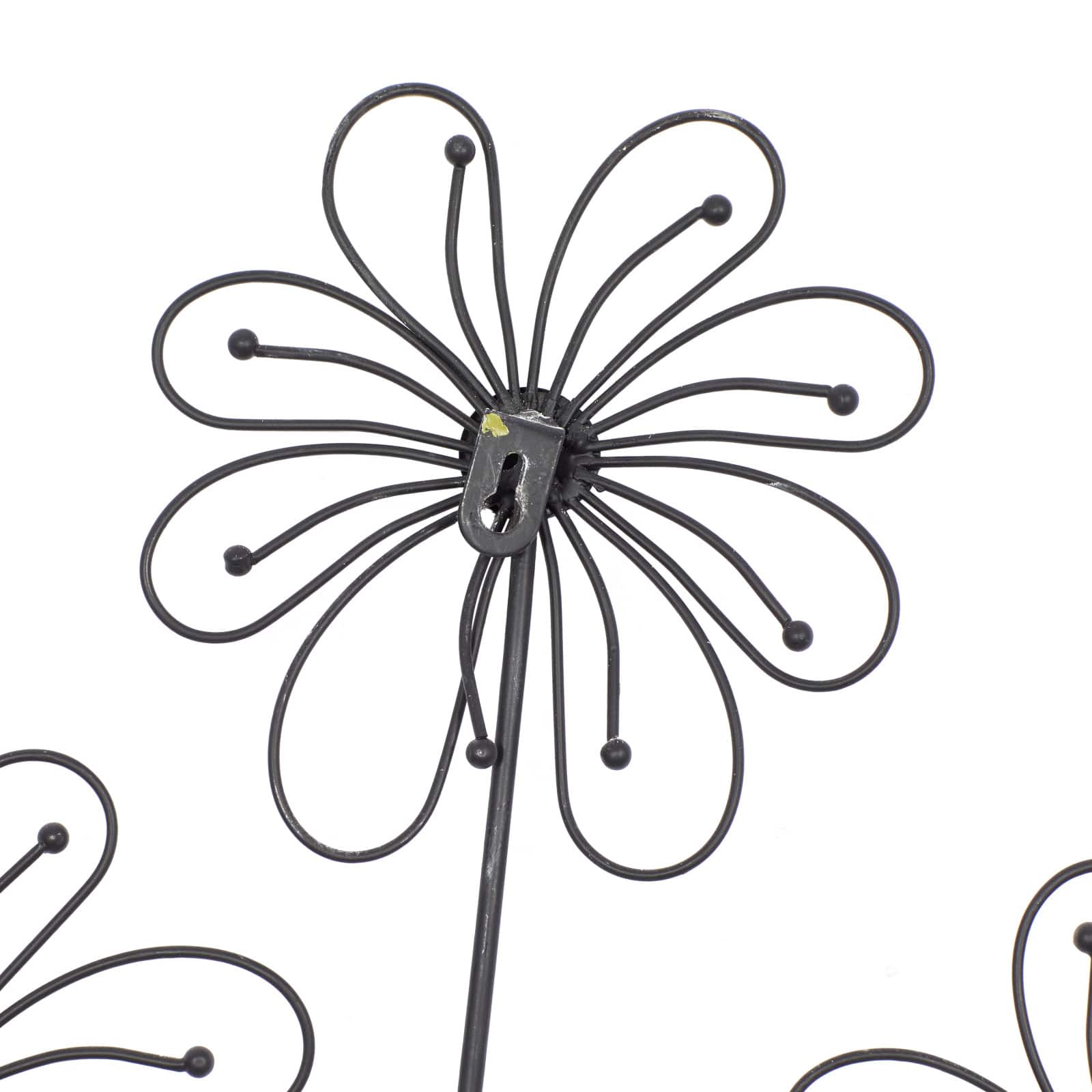40&#x22; Black Modern Floral Metal Wall D&#xE9;cor