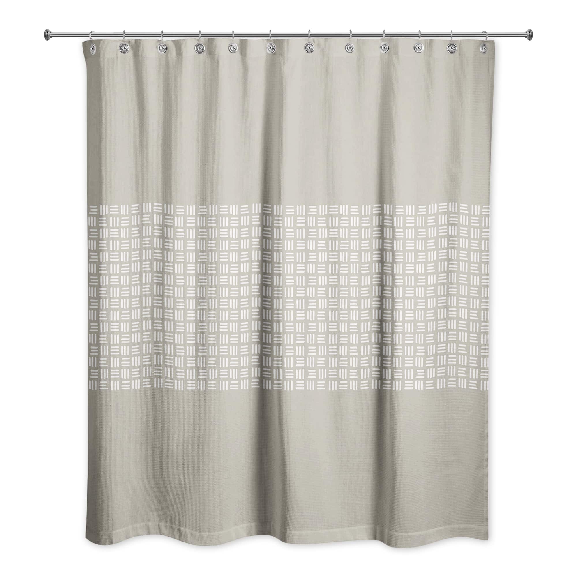 Gray Wicker Pattern 71" x 74" Shower Curtain