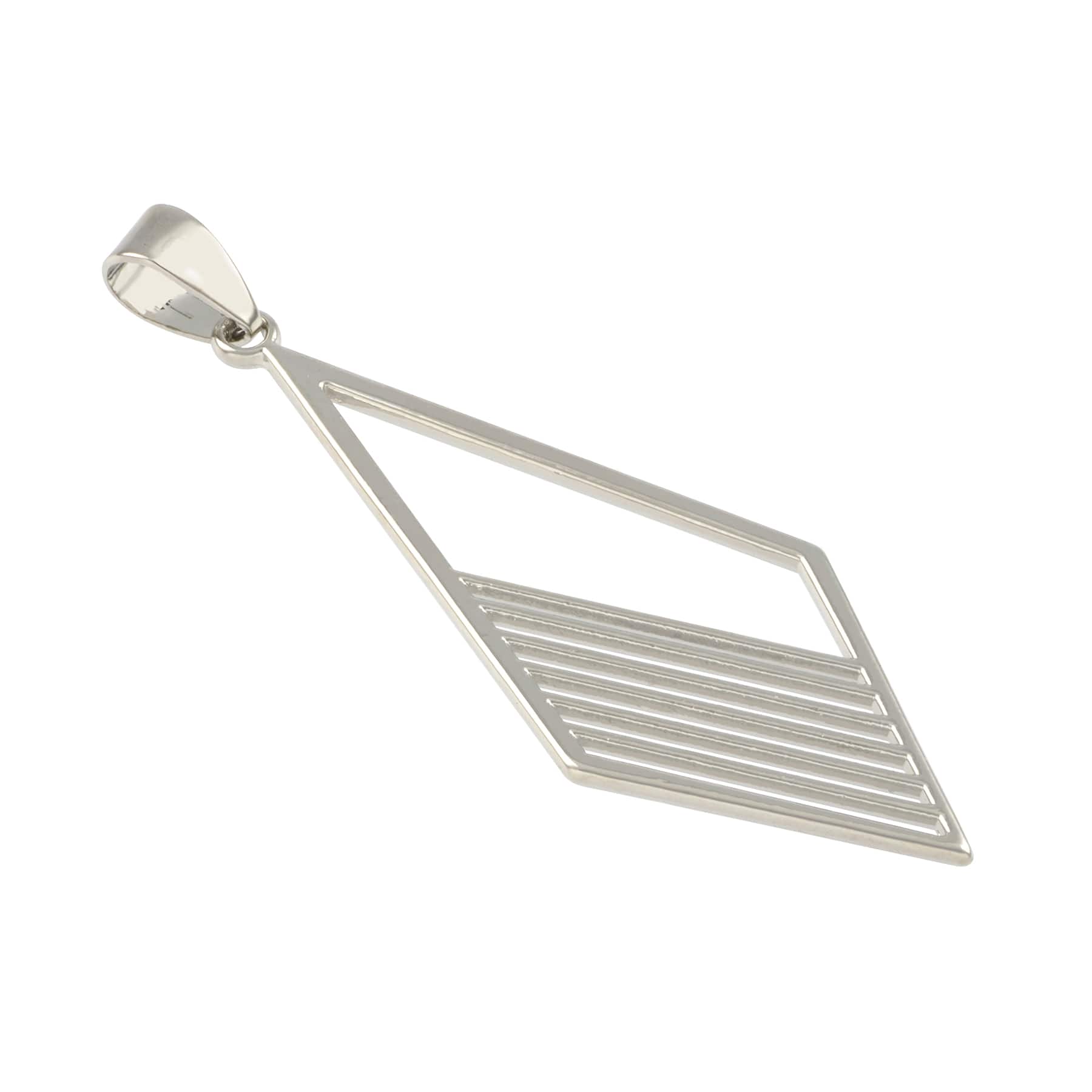 Rhodium Rhombus with Lines Pendant by Bead Landing&#x2122;