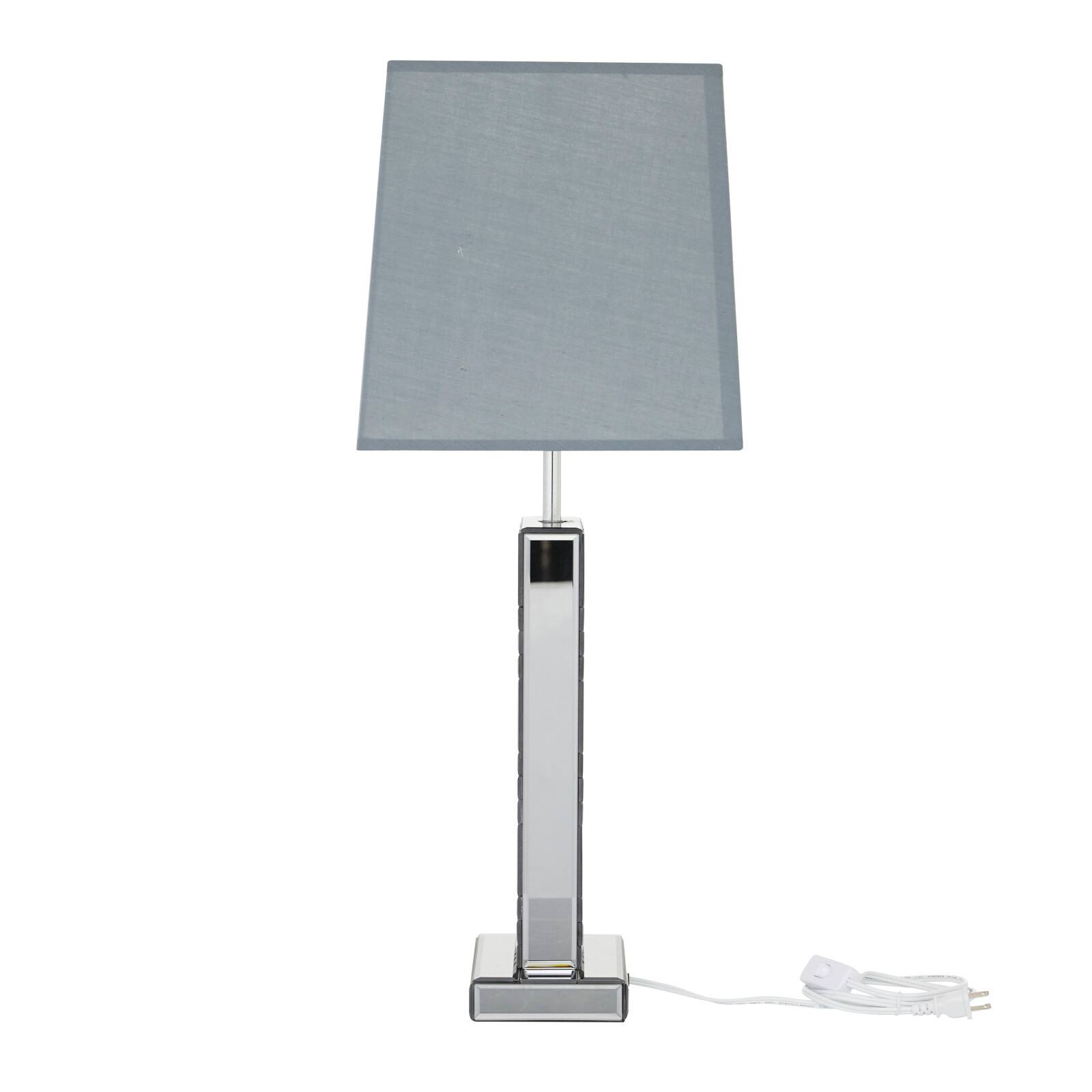 30&#x22; Silver Glass Mirror Glam Table Lamp