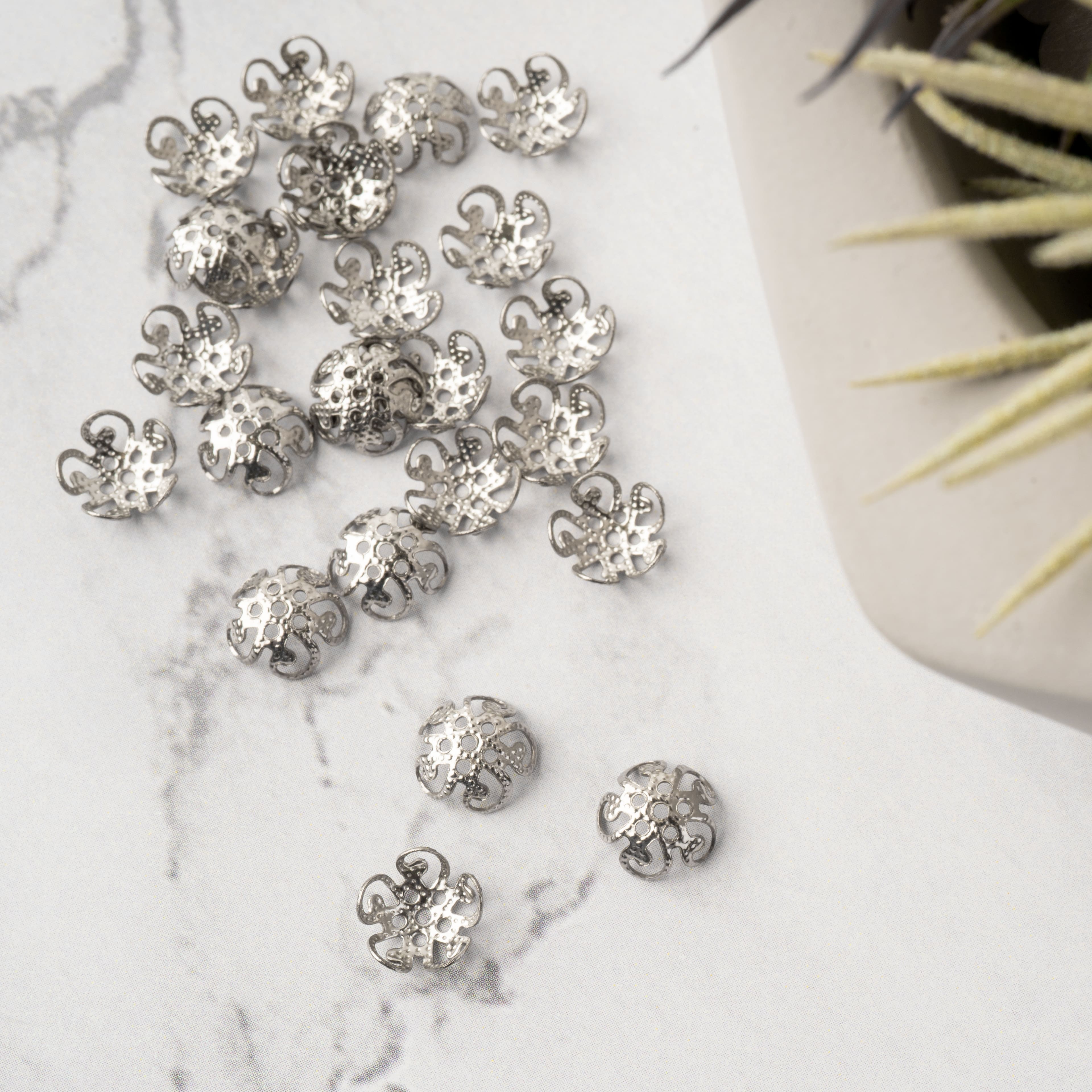 8mm Metal Bead Caps, 24ct. by Bead Landing™