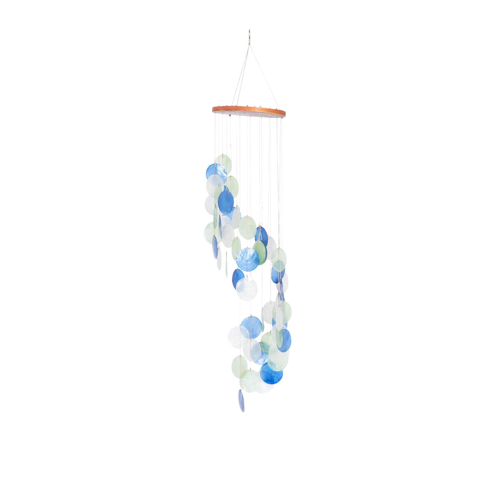 Natural Brown Capiz shell Coastal Windchime, 31&#x22;