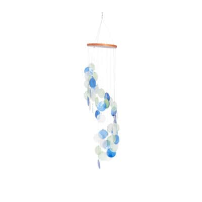 Natural Brown Capiz shell Coastal Windchime, 31