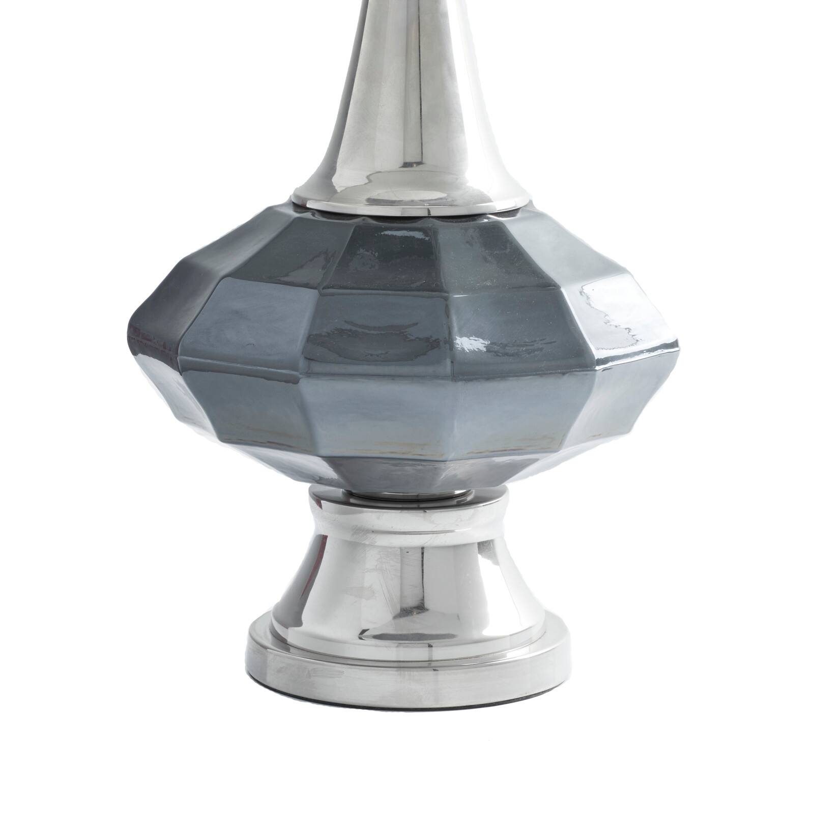 Silver Glass Traditional Table Lamp, 27" x 16" x 16"