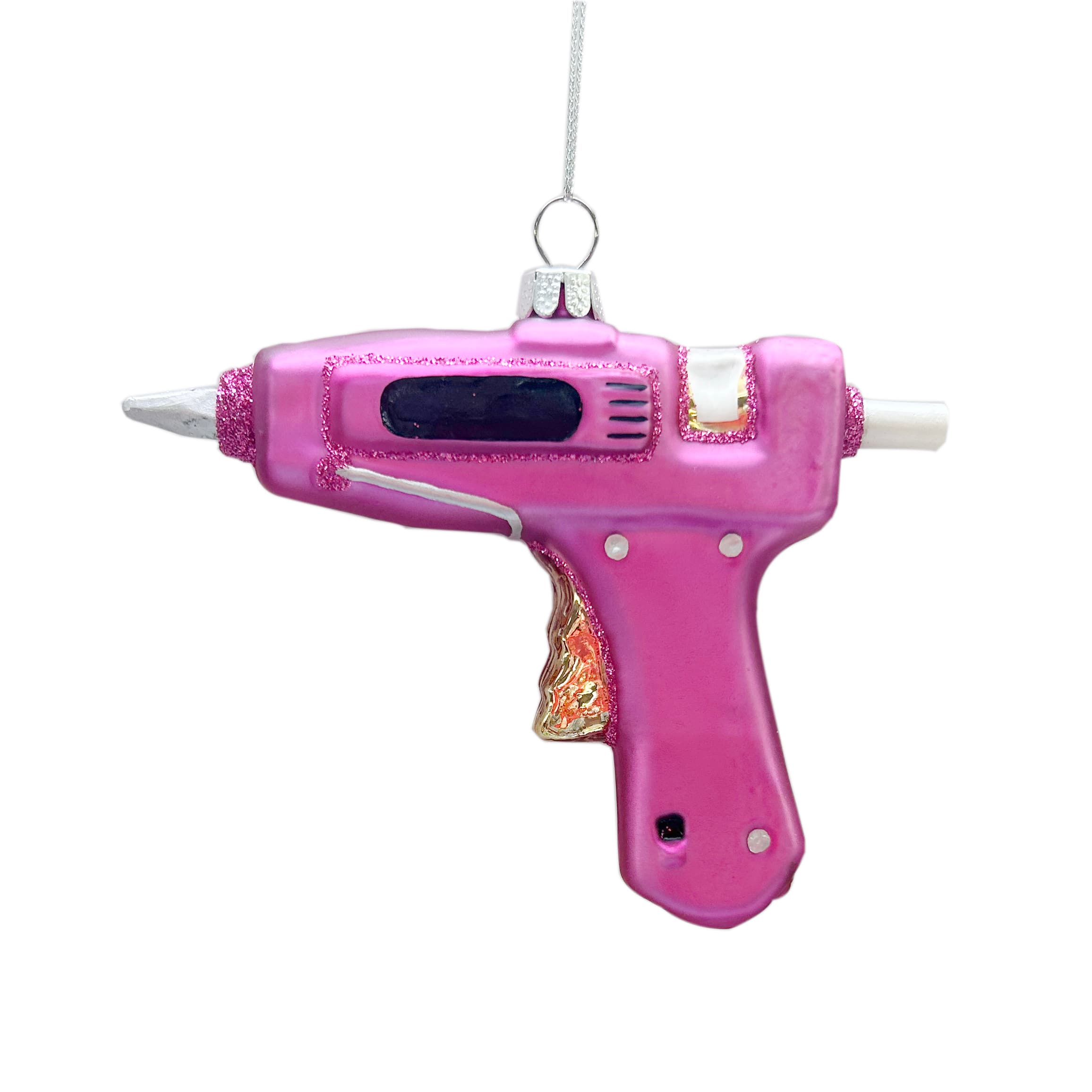 4.5&#x22; Pink Hot Glue Gun Glass Ornament by Ashland&#xAE;
