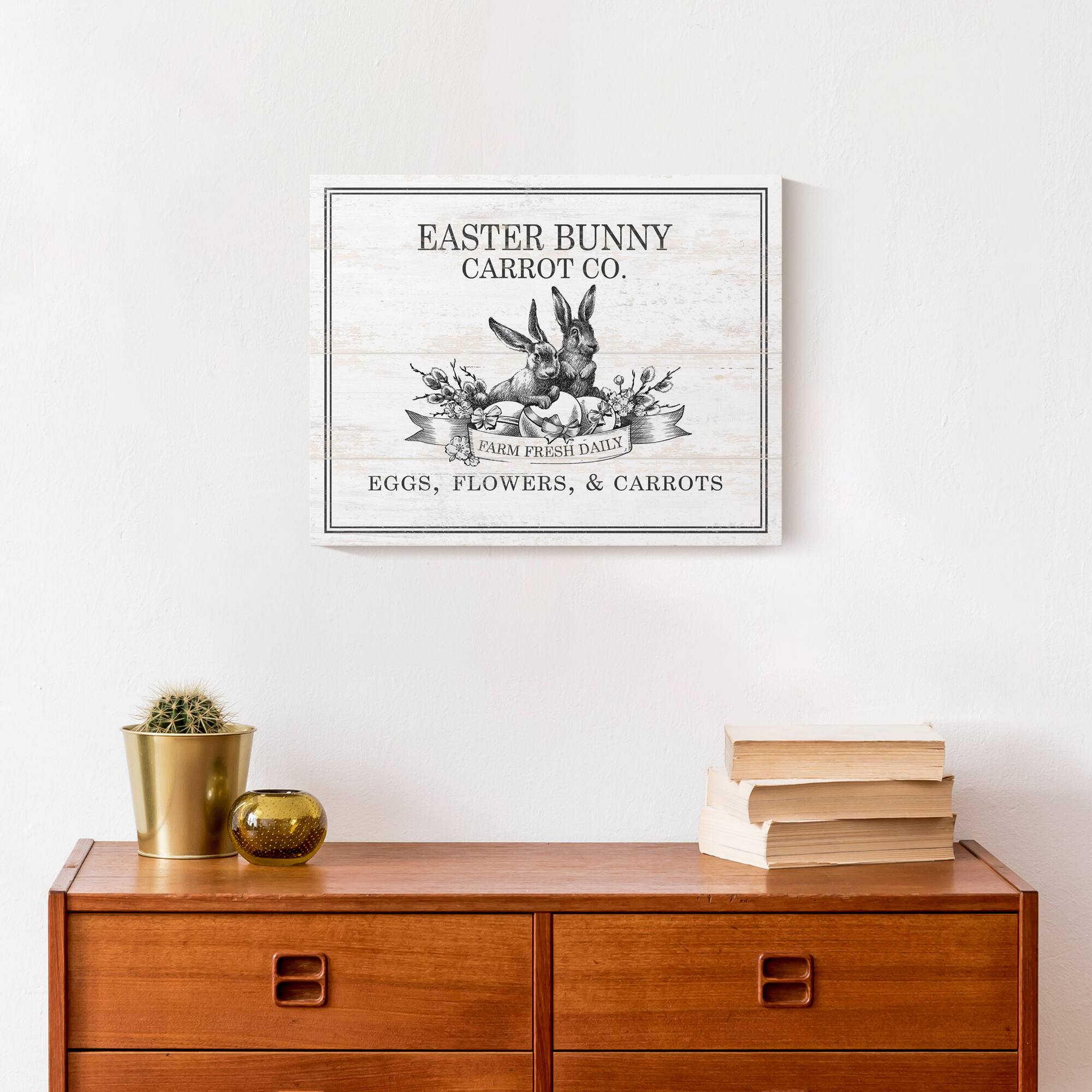 Easter Bunny Carrot Farm 1 11&#x22; x 14&#x22; Canvas Wall Art