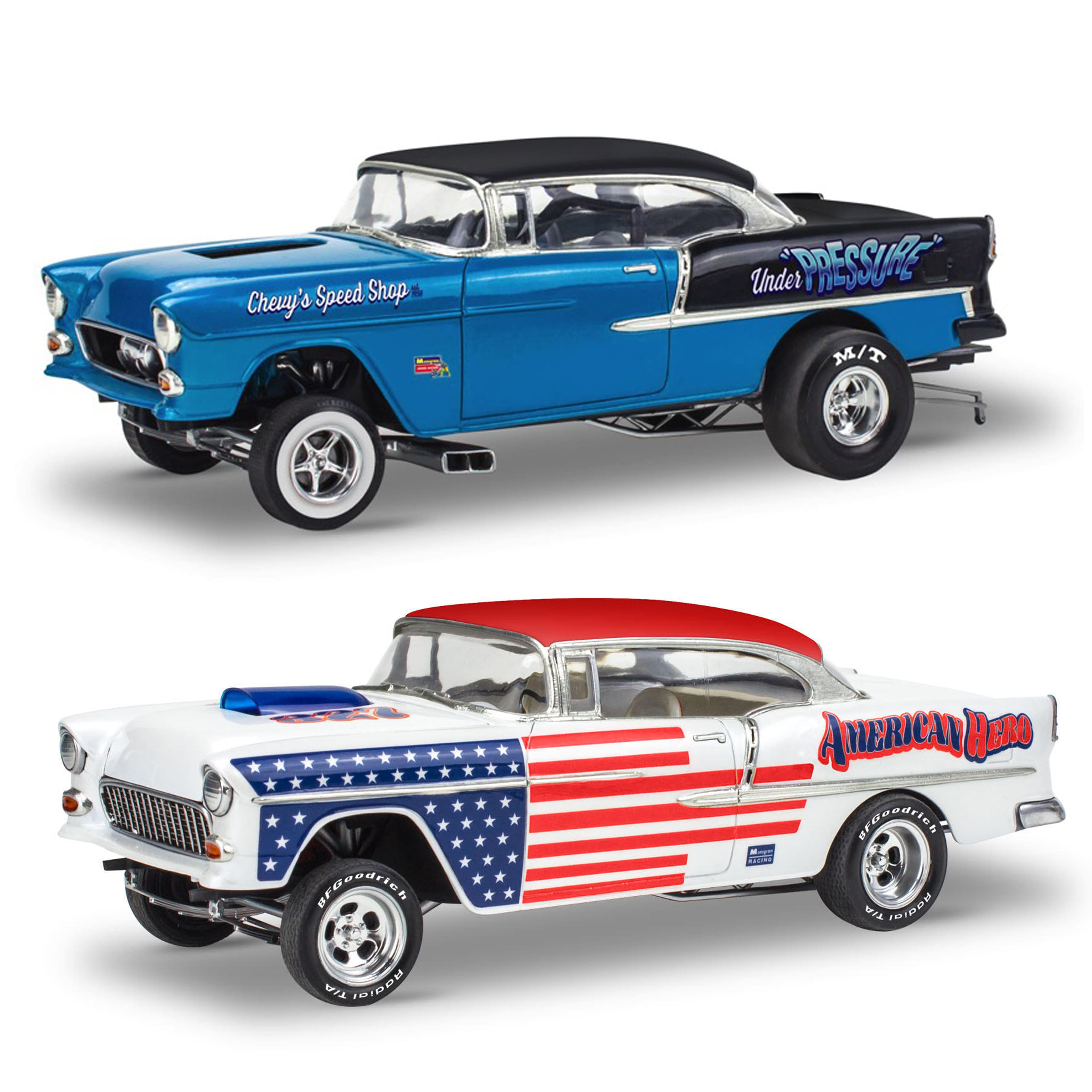 &#x27;55 Chevy Bel Air Street Machine 2-in-1 Model Car Kit