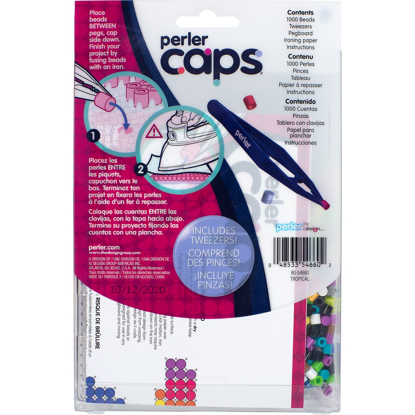 12 Pack: Perler Caps&#x2122; Tropical Starter Kit