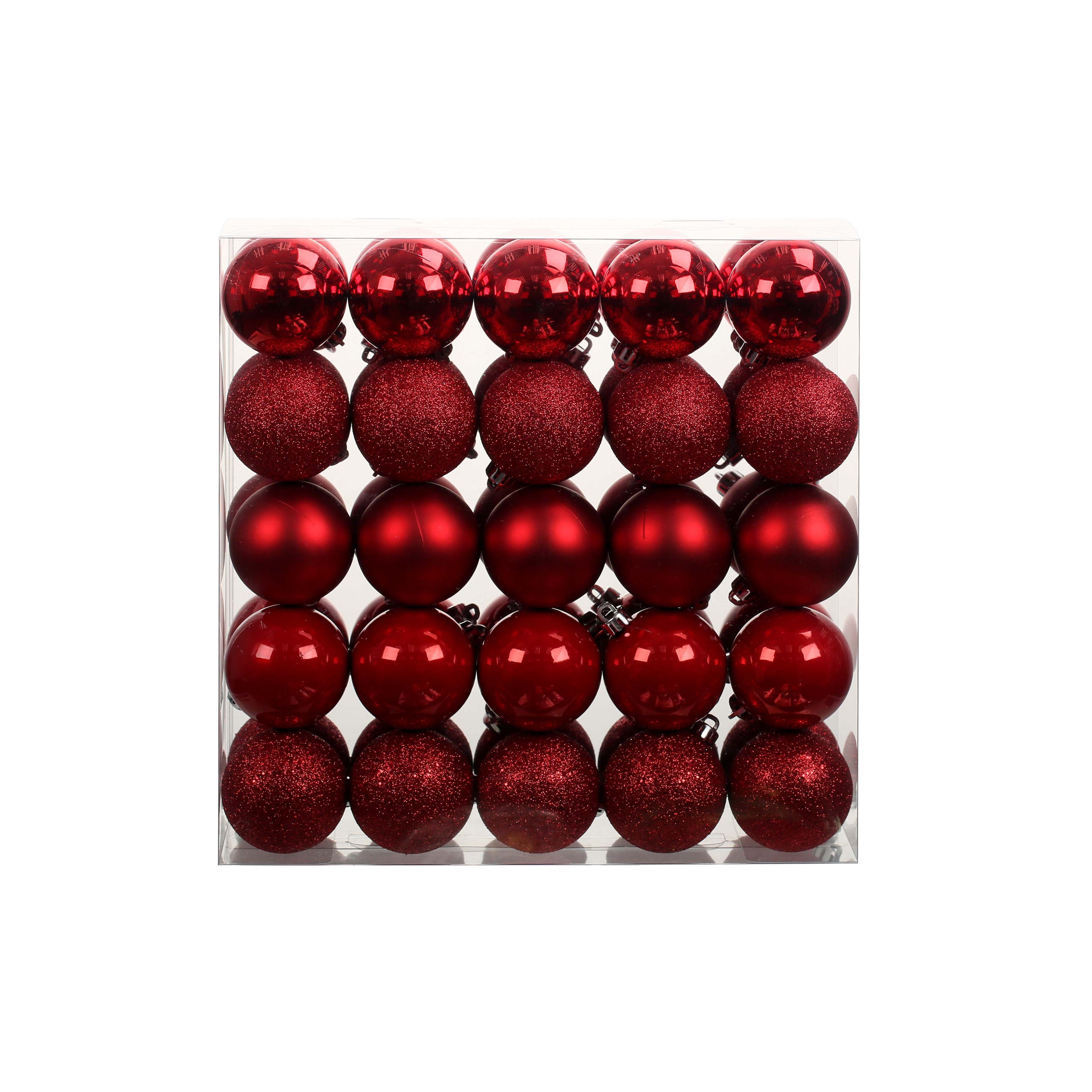 50 Pack 2.25&#x22; Red Shatterproof Ball Ornaments by Ashland&#xAE;