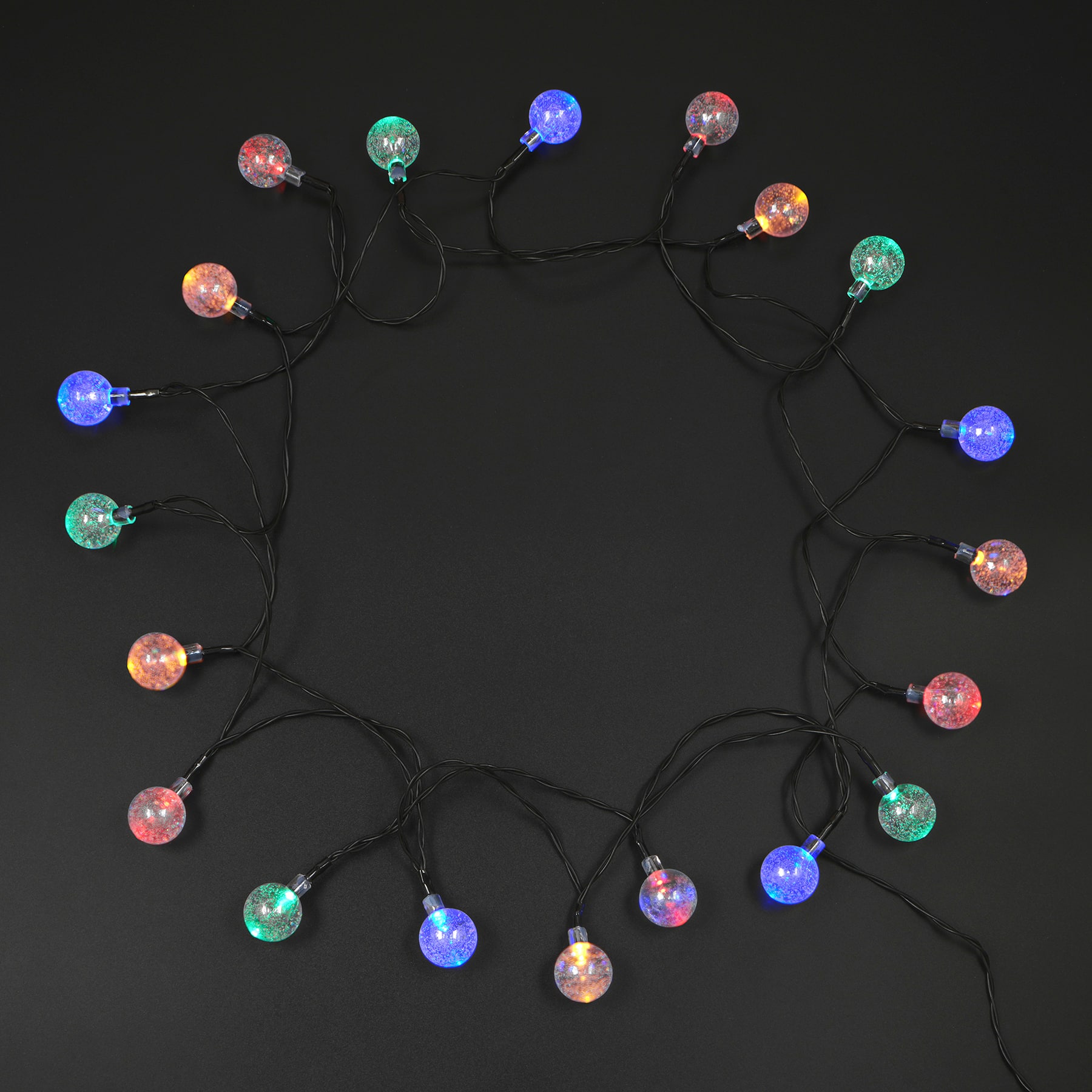 Guirlande de 20 lumi&#xE8;res multicolores miniatures solaires &#xE0; DEL en forme de boule de cristal d&#x27;Ashland