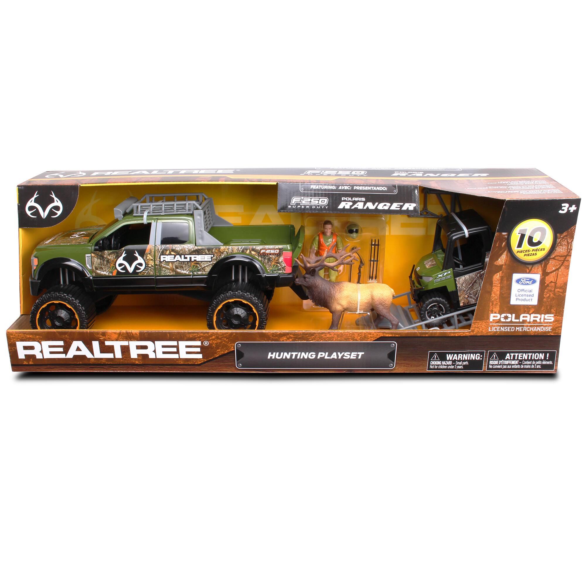 NKOK RealTree&#xAE; Ford Super Duty&#xAE; F250&#xAE; 1:18 Scale 10 Piece Elk Hunting Playset
