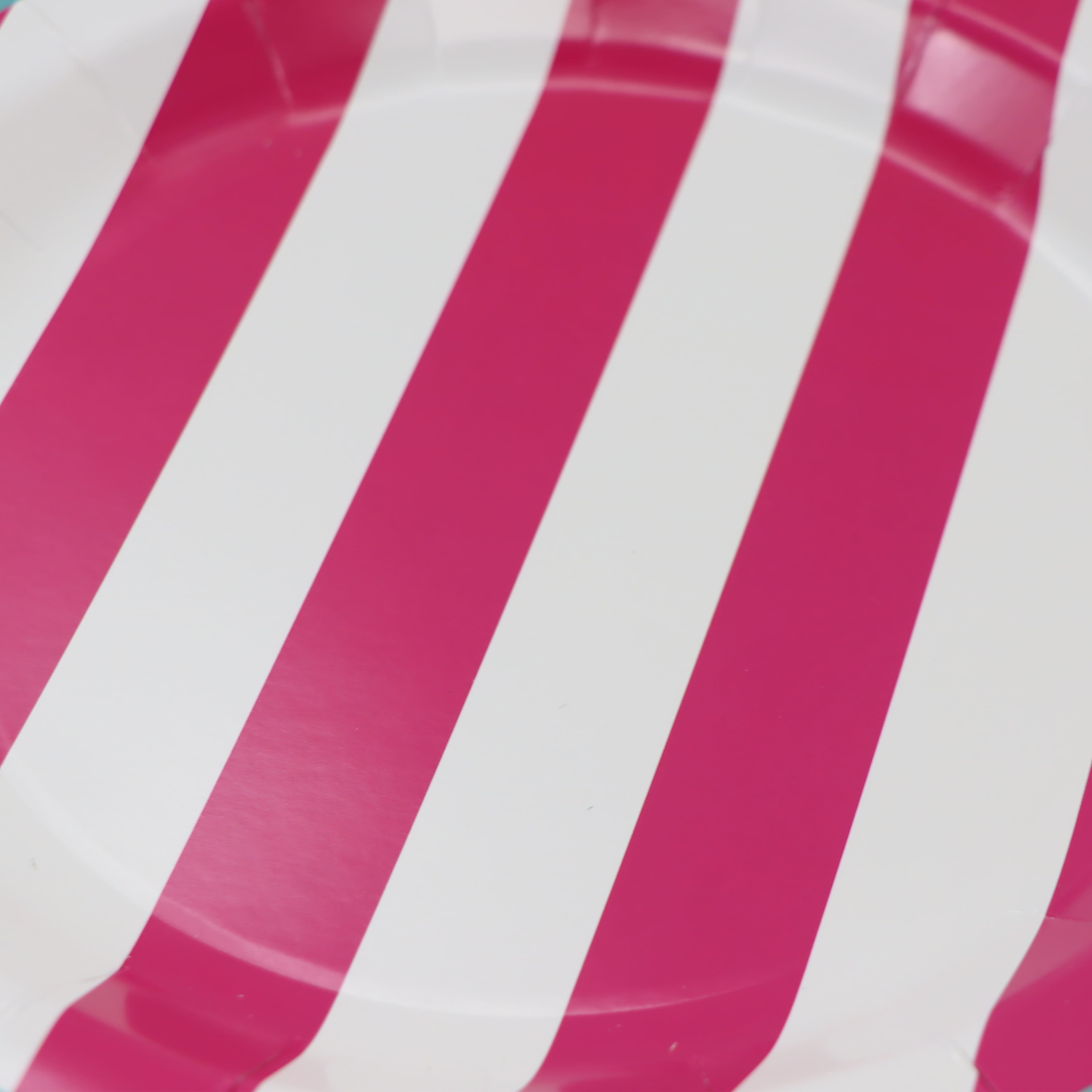 9" Hot Pink Stripes Paper Plates, 12ct. by Ashland®