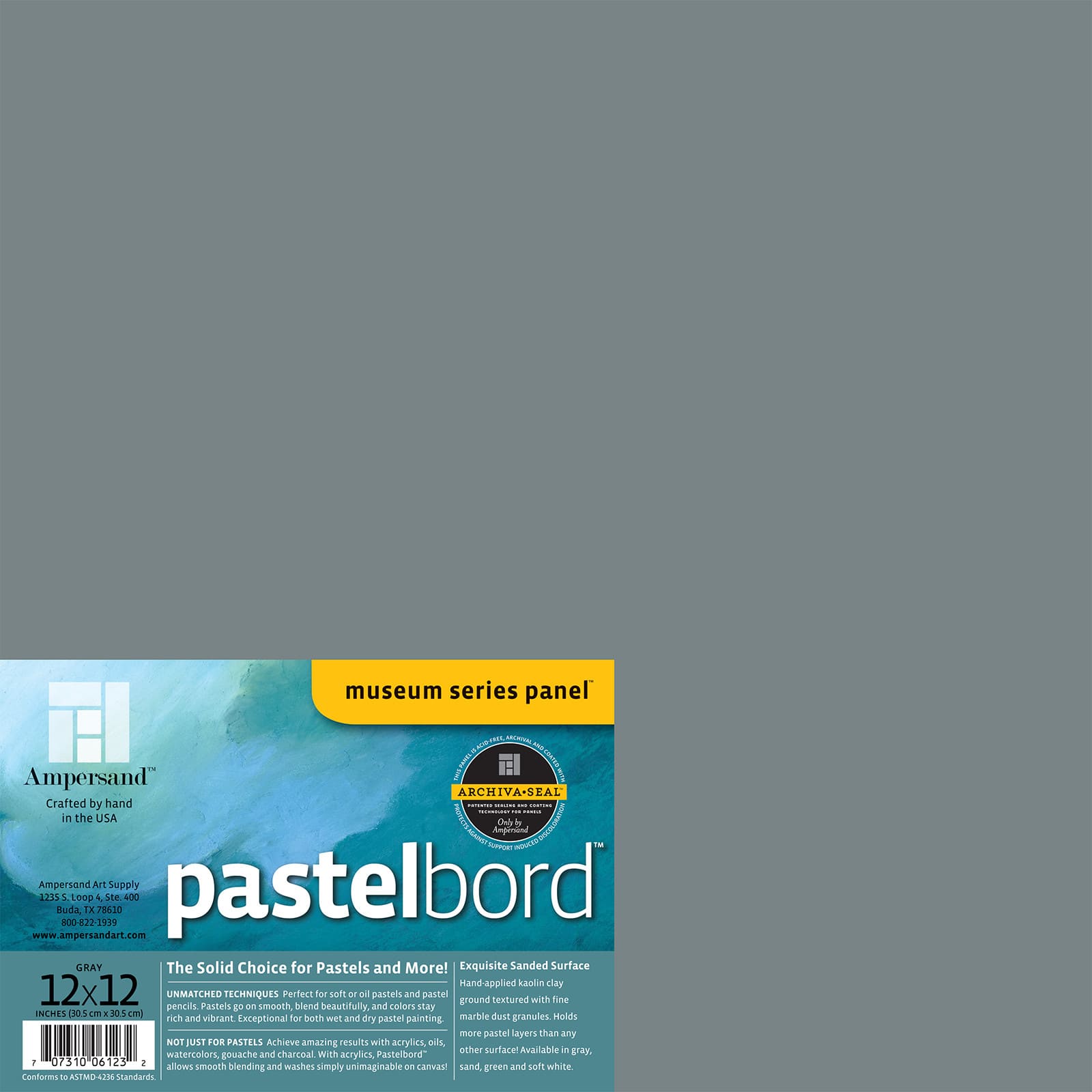 Ampersand&#x2122; Pastelbord&#x2122; Museum Series Gray Panel