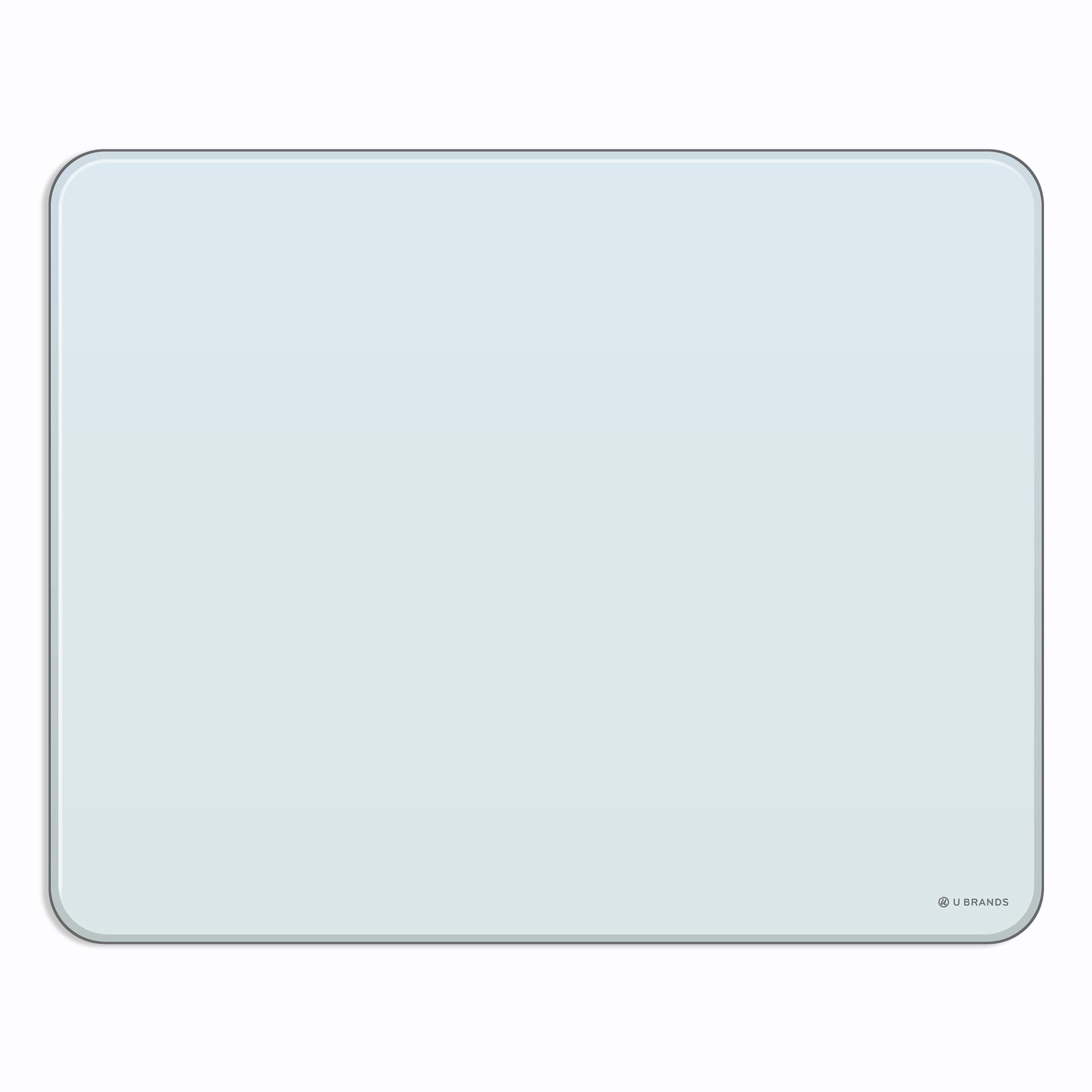 U Brands Frameless White Frosted Magnetic Cubicle/Wall Glass Dry-Erase Board, 20&#x22; x 16&#x22;