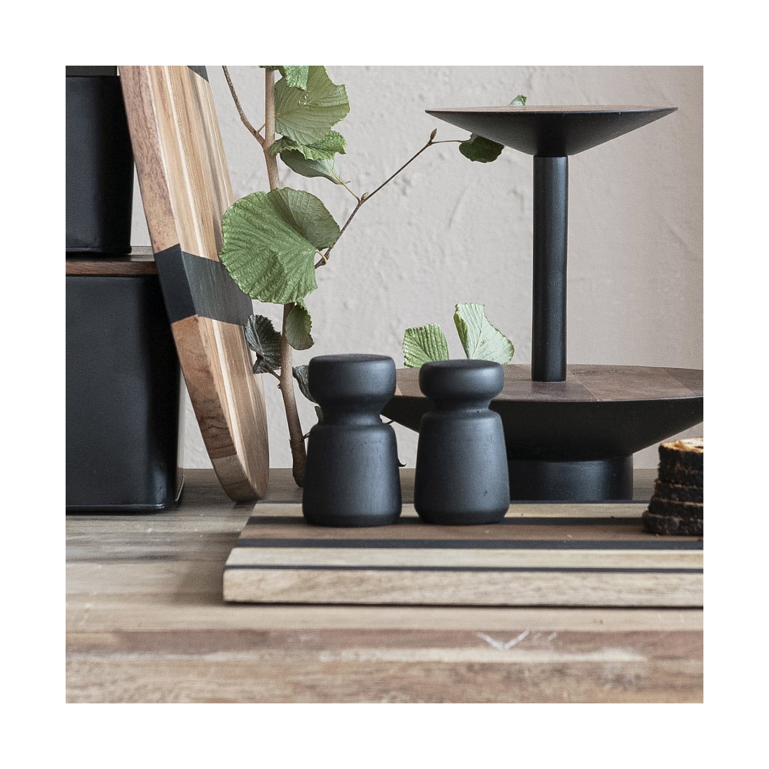 Hello Honey&#xAE; Black Mango Wood Salt &#x26; Pepper Shakers Set