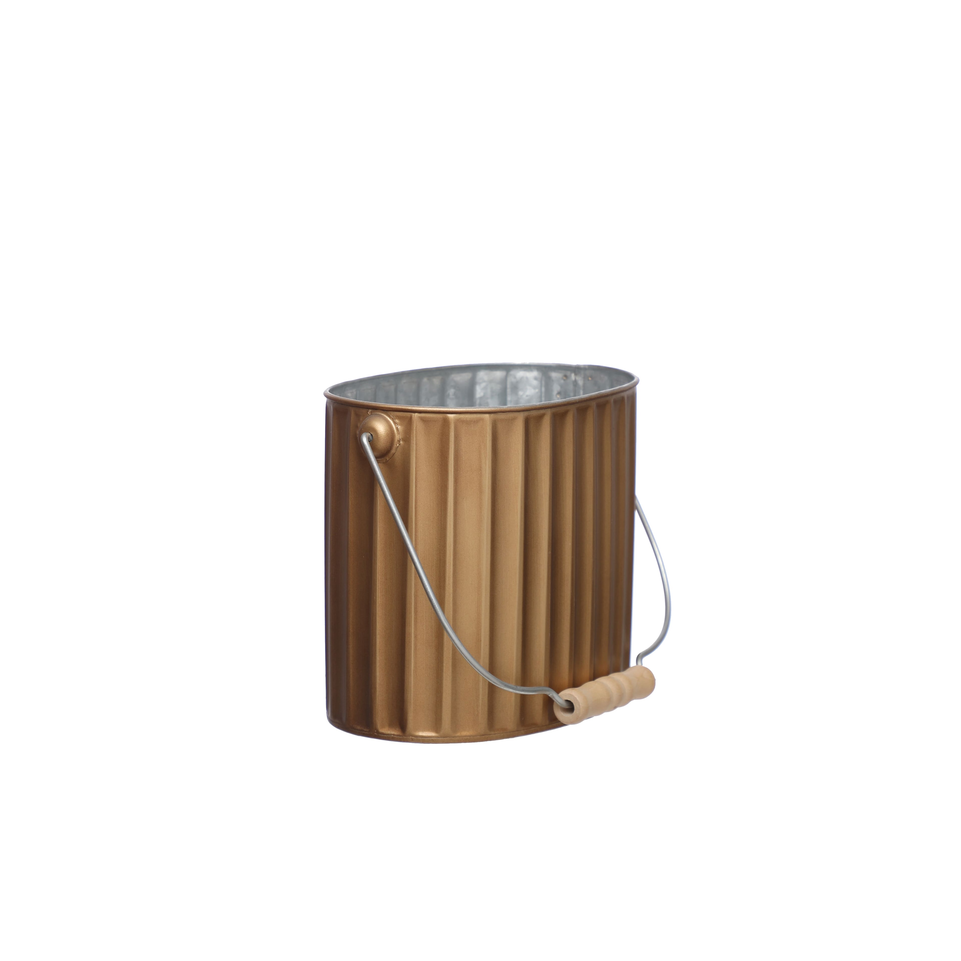 6&#x22; Gold Ribbed Metal Bucket by Ashland&#xAE;