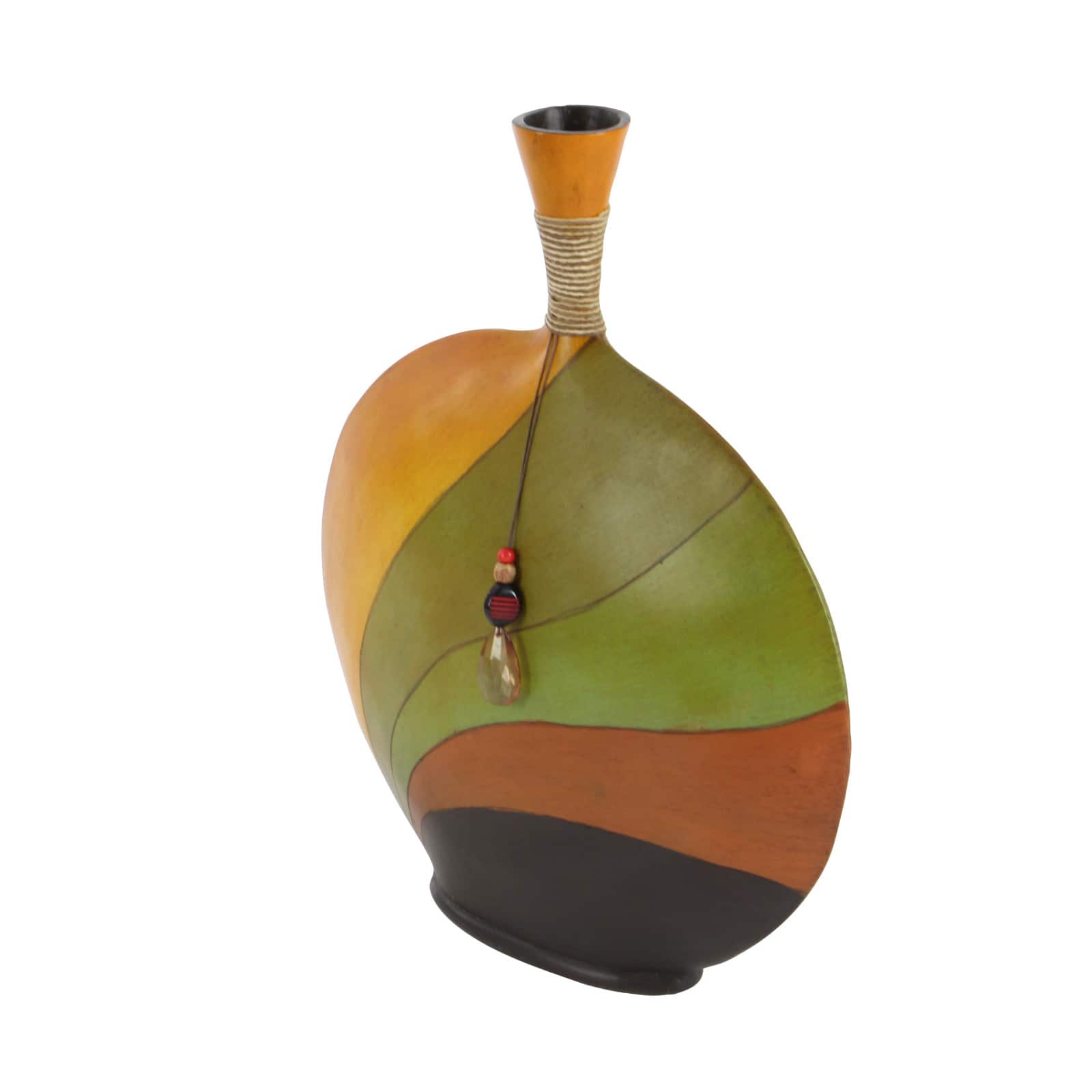 20&#x22; Multi Colored Polystone Eclectic Vase