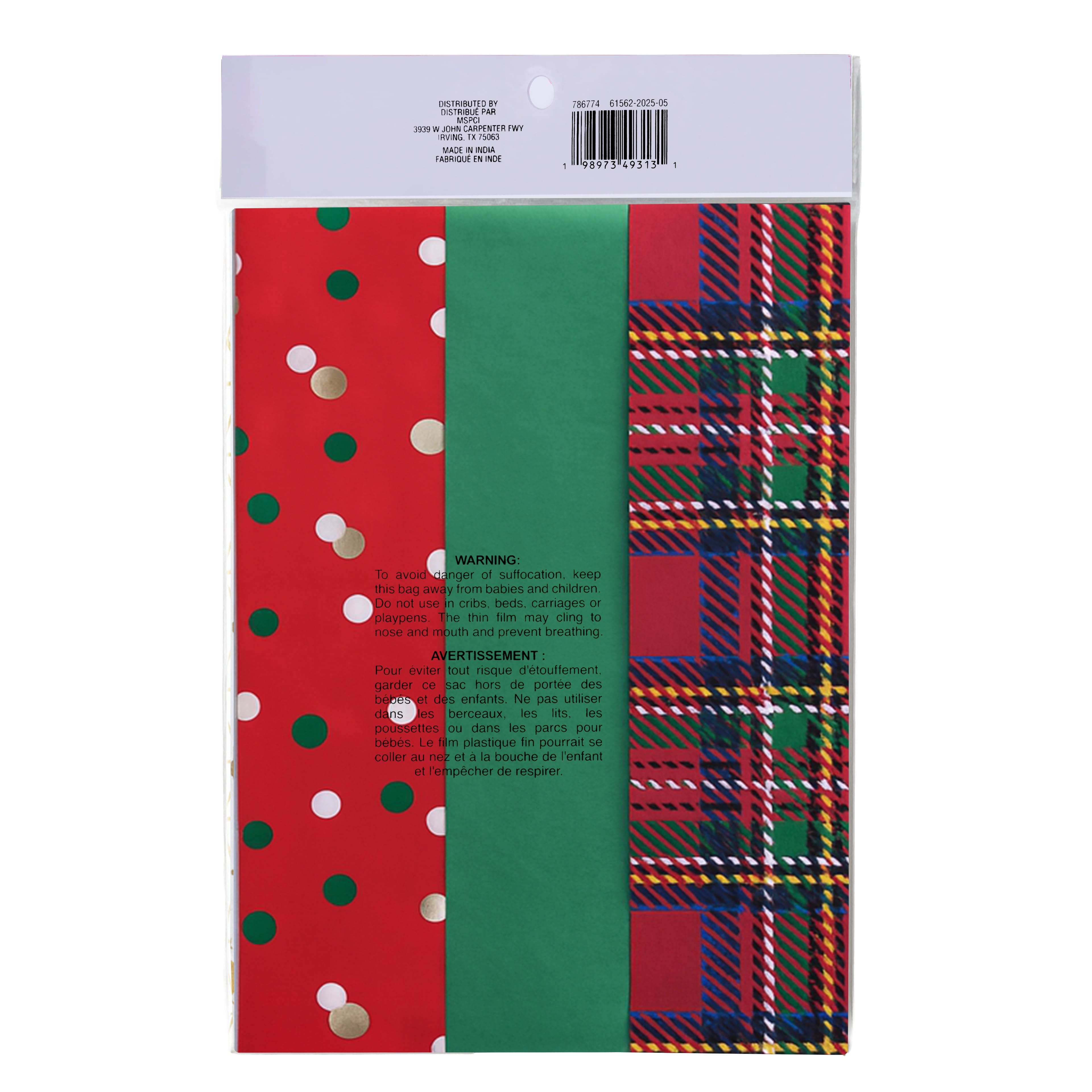 Christmas Plaid & Dots Tissue Paper, 24ct. by Celebrate It™