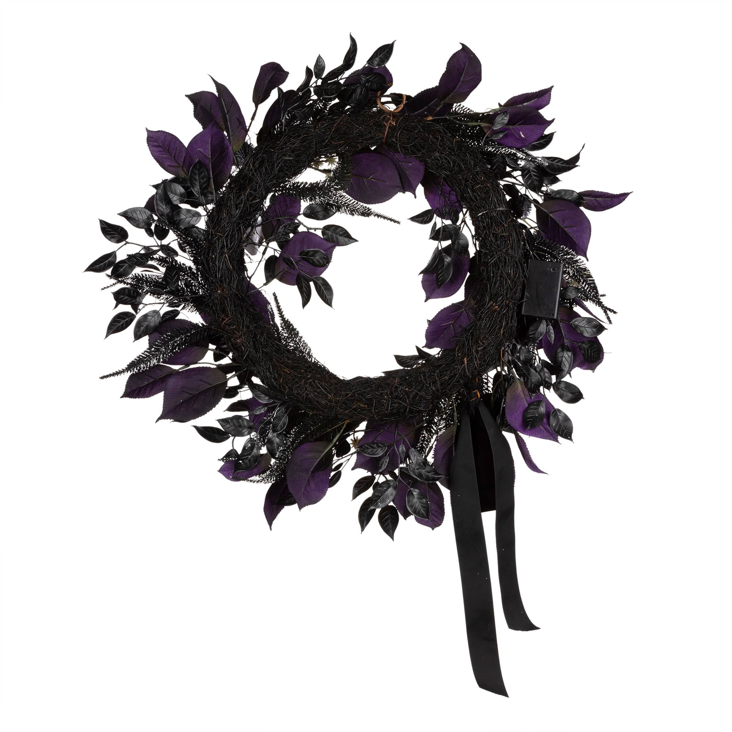 26&#x22; Floral Mini Skulls Pre-Lit LED Wreath