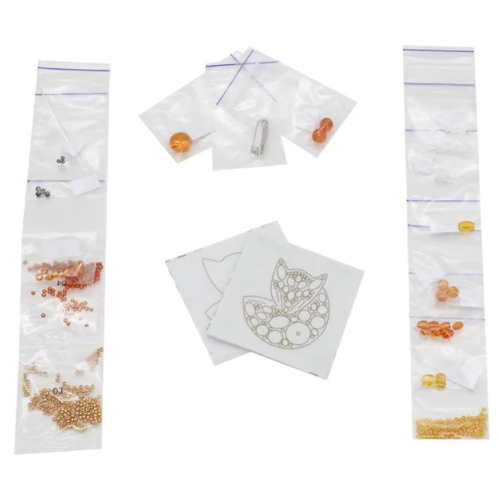 Crystal Art Beadwork Kit For Creating Broоch Fox