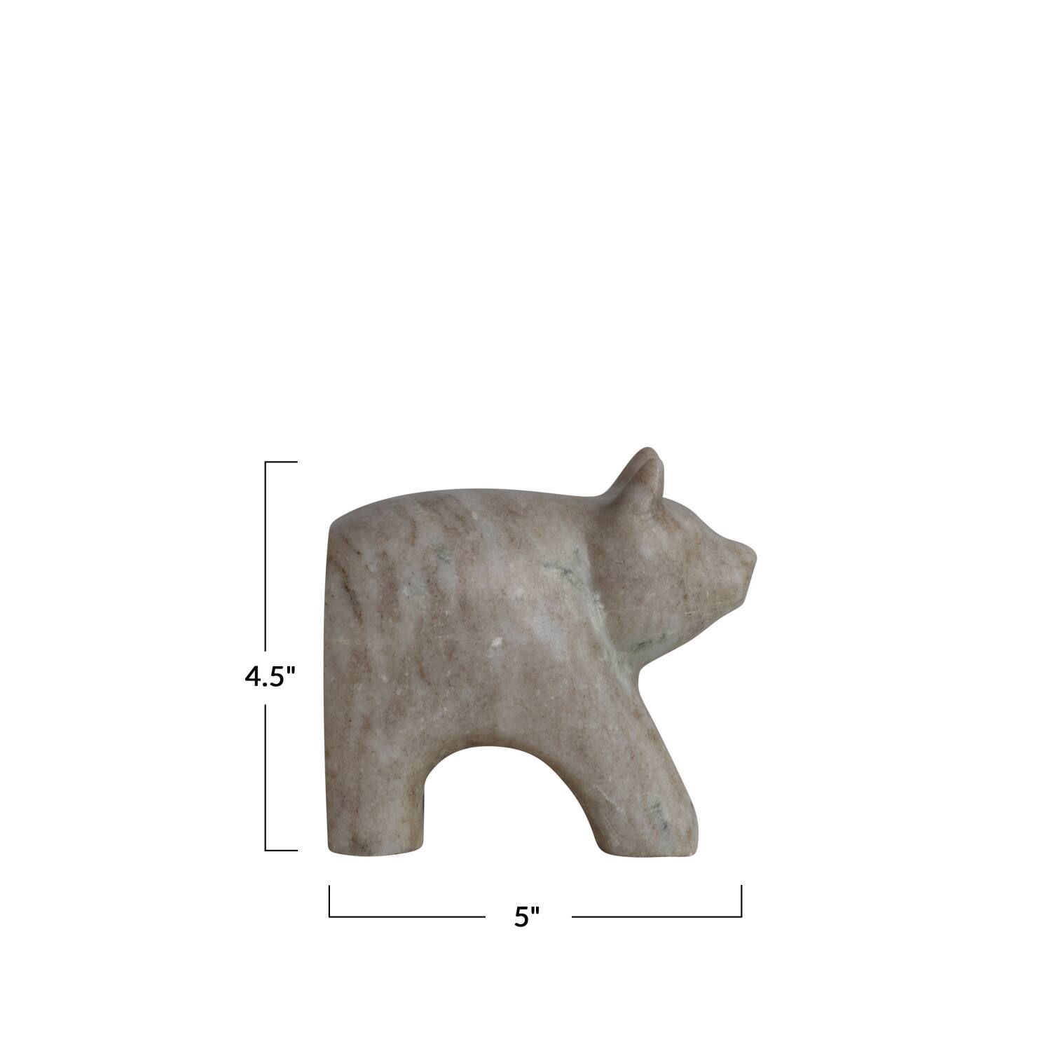 Hello Honey&#xAE; 4.5&#x22; Beige Marble Bear Bookend