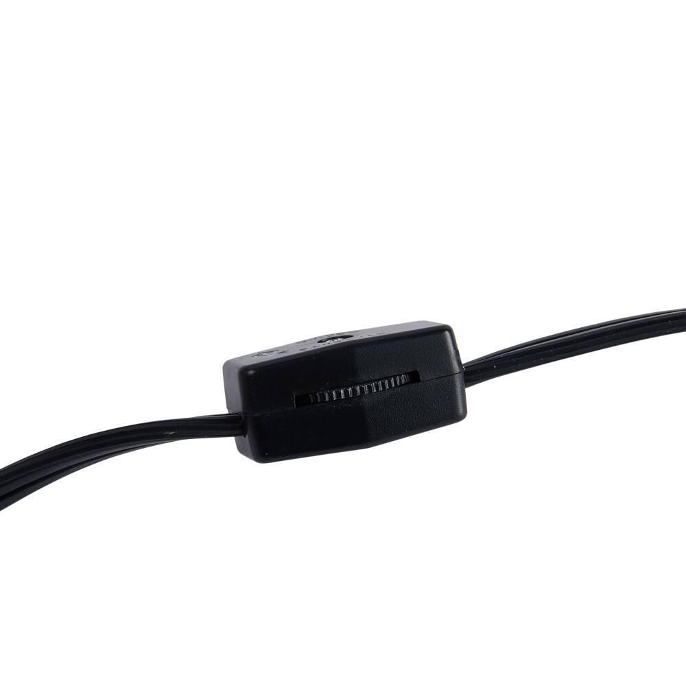 Hello Honey® 24" Black and Natural Leaf Shaped Table Lamp with Fabric Shade