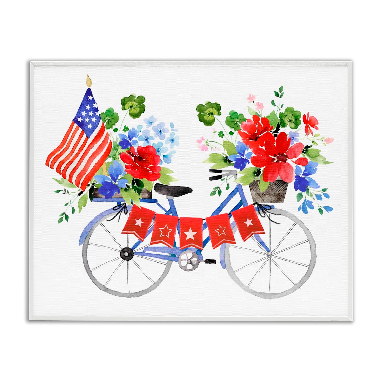 Stupell Industries Floral Americana Bicycle Framed Giclee Art