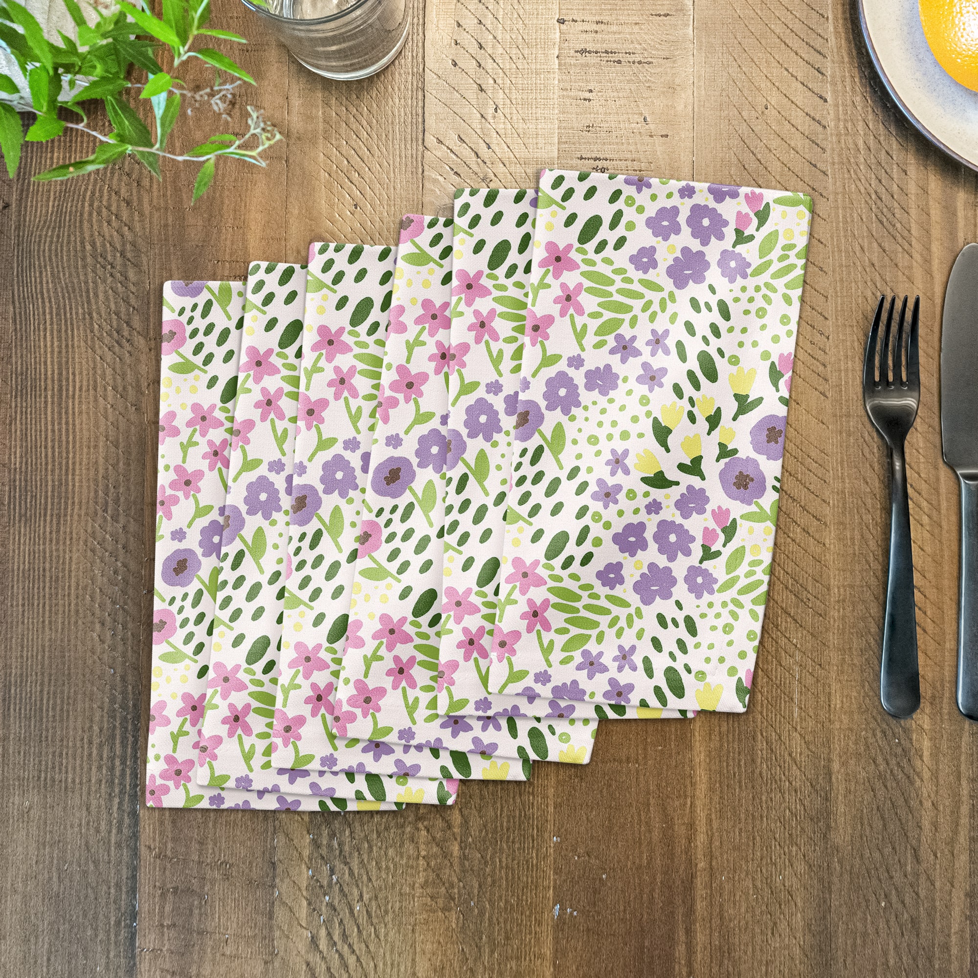 Whimsical Spring Floral Napkin 10