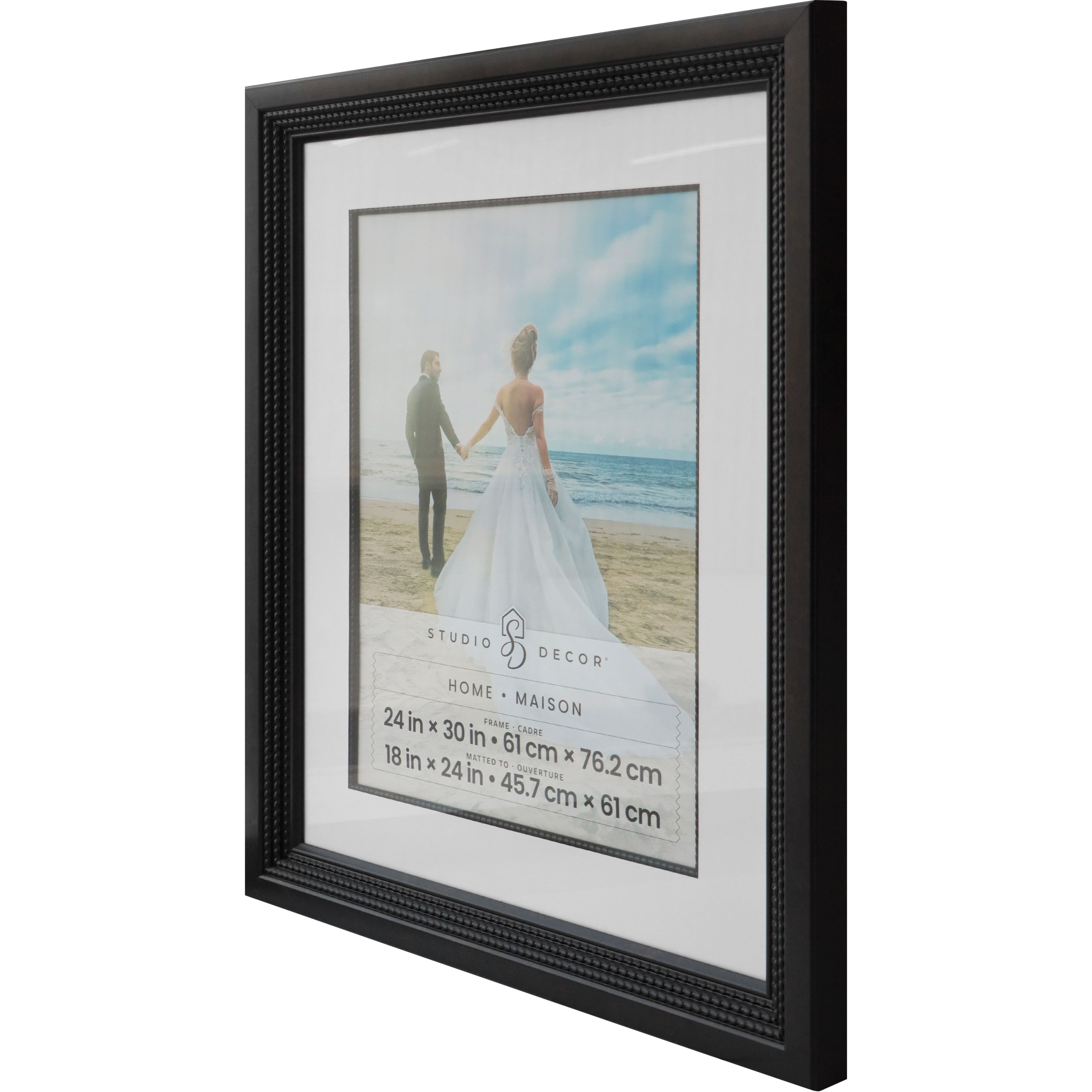 Home Bronze Triple Beaded Frame with Mat by Studio D&#xE9;cor&#xAE;