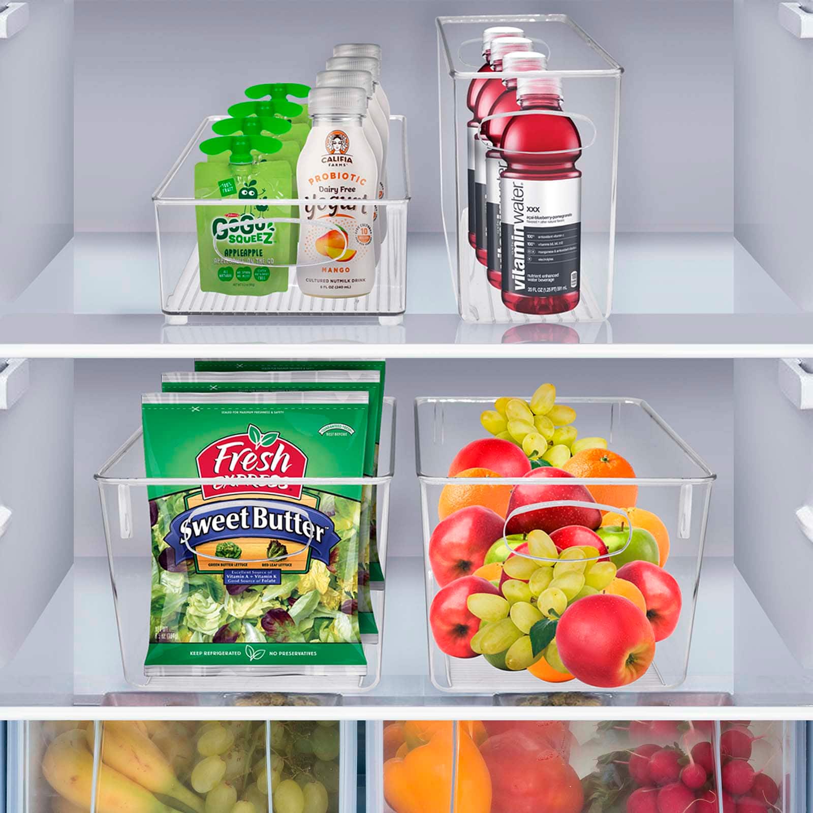 Sorbus Clear Fridge & Freezer Organizing Bin Set