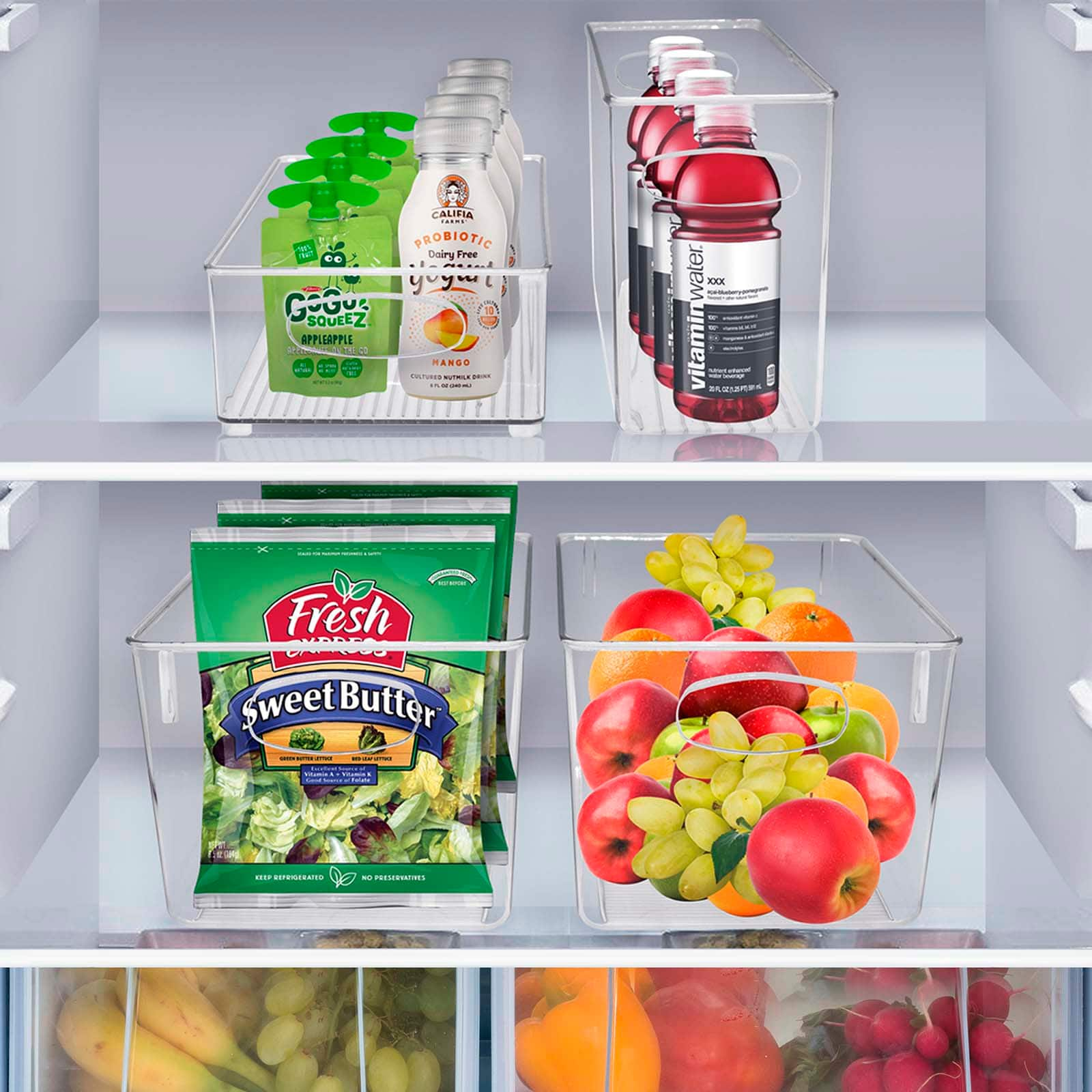 Sorbus Clear Fridge &#x26; Freezer Organizing Bin Set