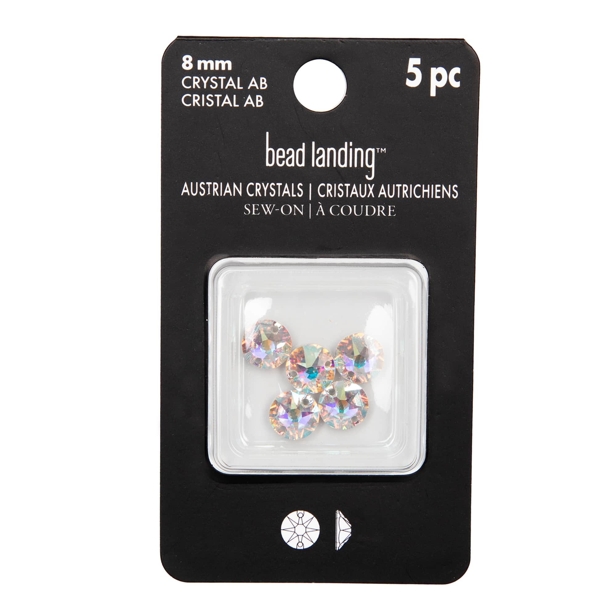 8mm Round Sew-On Austrian Crystals by Bead Landing&#x2122;, 5ct.