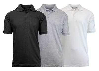Galaxy By Harvic Short Sleeve Men's Pique Polo Shirt 3 Pack | Michaels