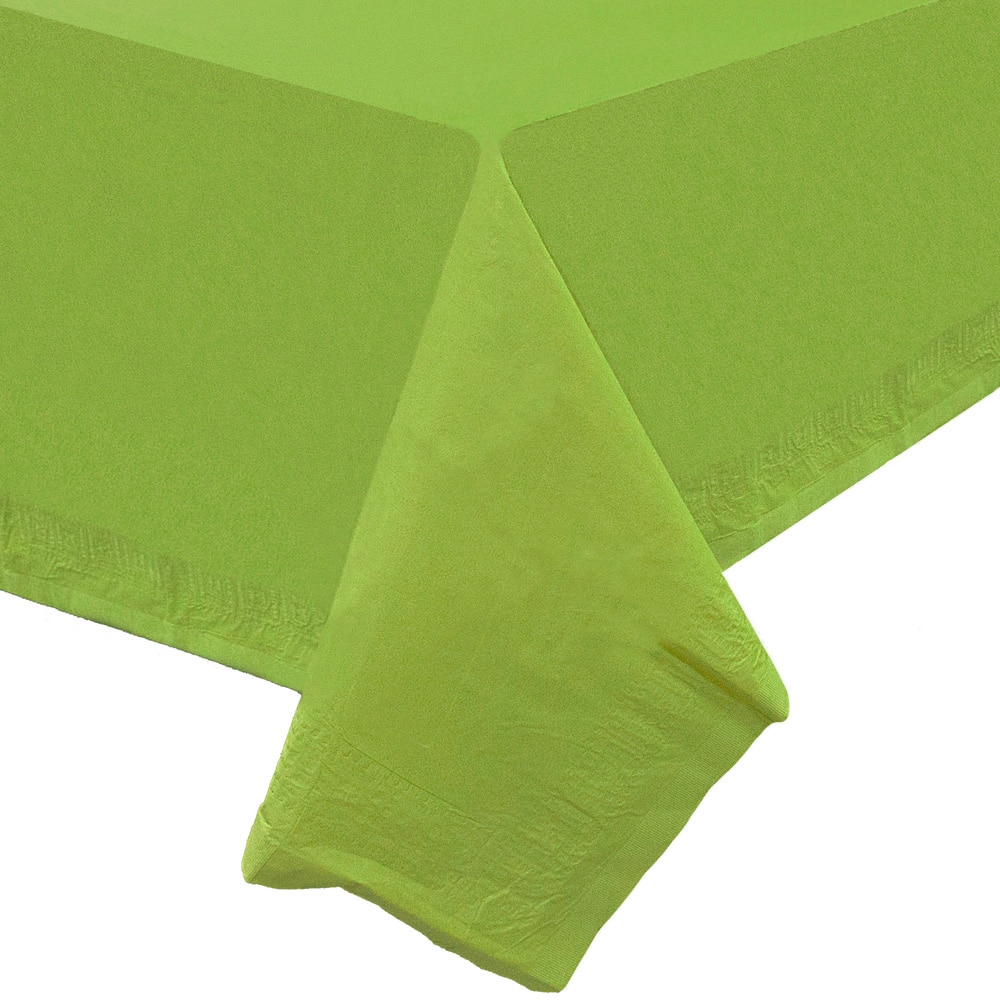 JAM Paper Lime Green Rectangular Plastic Lined Paper Table Cover,  54" x 108"