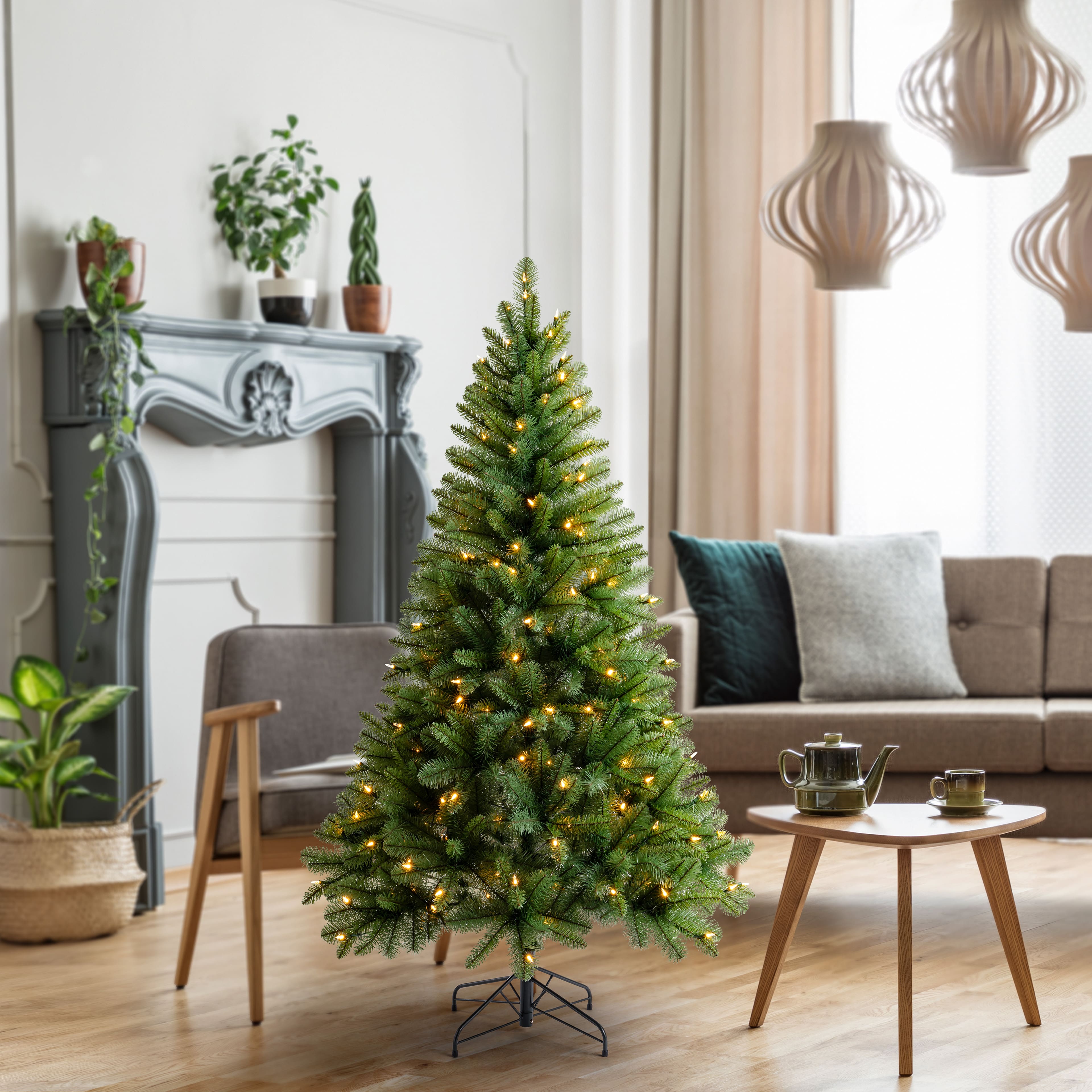 6ft. Pre-Lit Windham Spruce Artificial Christmas Tree, Warm White LED Lights by Ashland&#xAE;