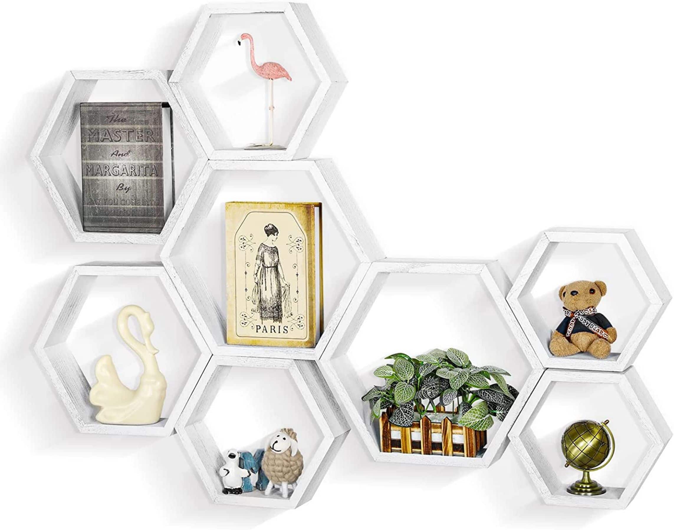 NEX™ Hexagon Honeycomb Floating Shelves Set