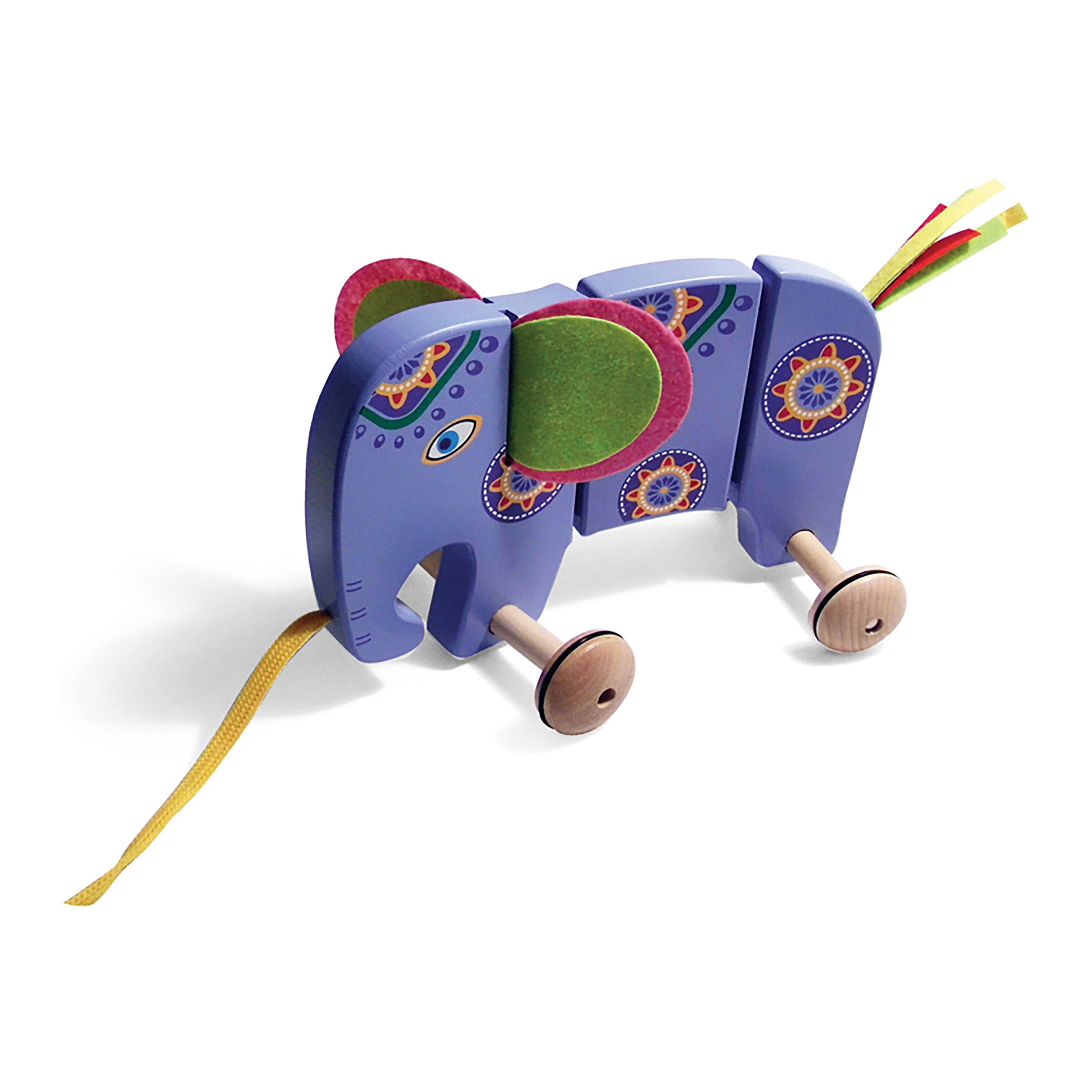 TiddlyTots Large Wooden Pull-Along Elephant